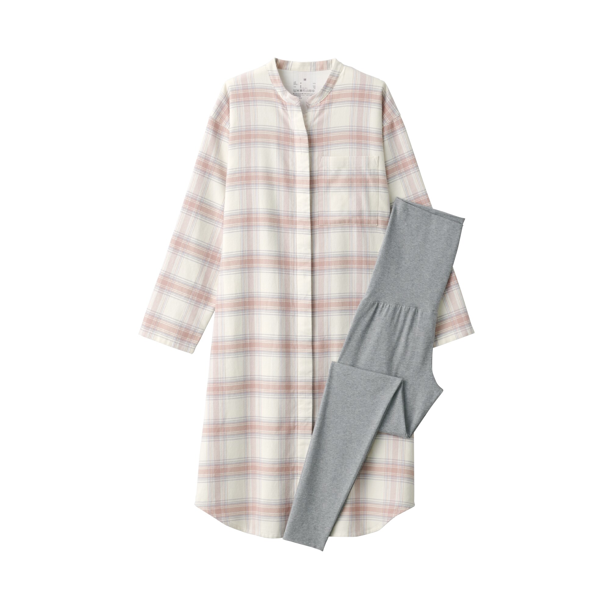 【両面起毛で温かい】脇に縫い目のない　フランネルパジャマ（マタニティ）