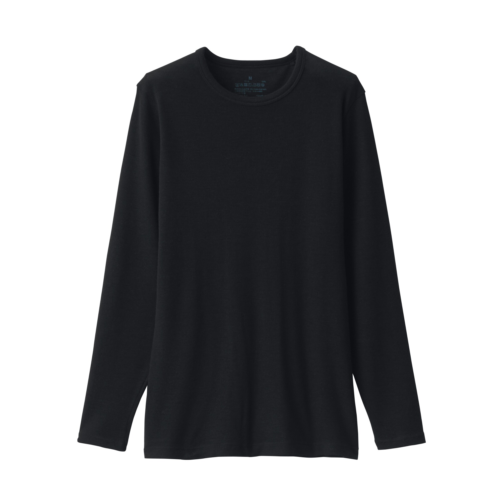 ウールクルーネック長袖Ｔシャツ