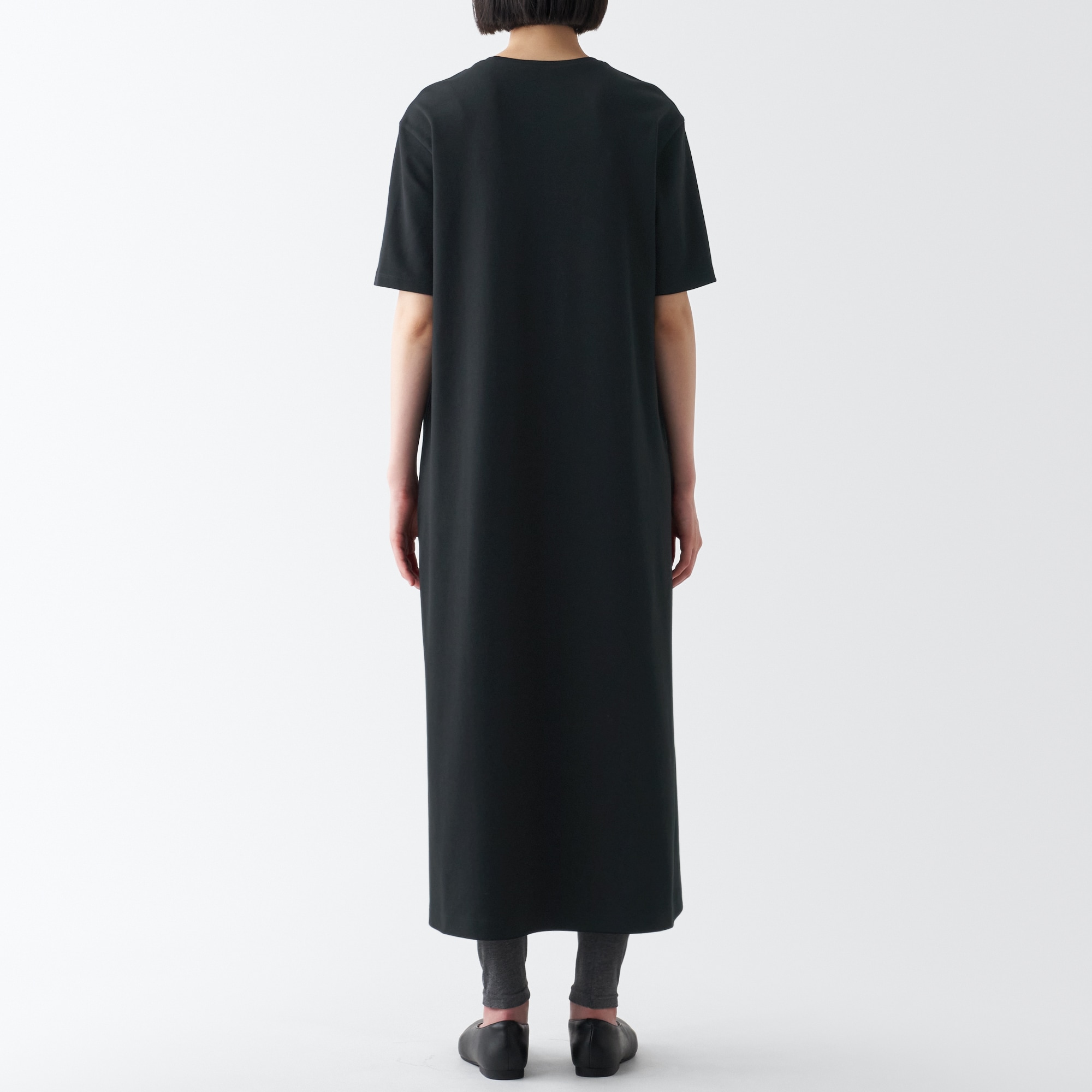 スムース編み半袖ワンピース