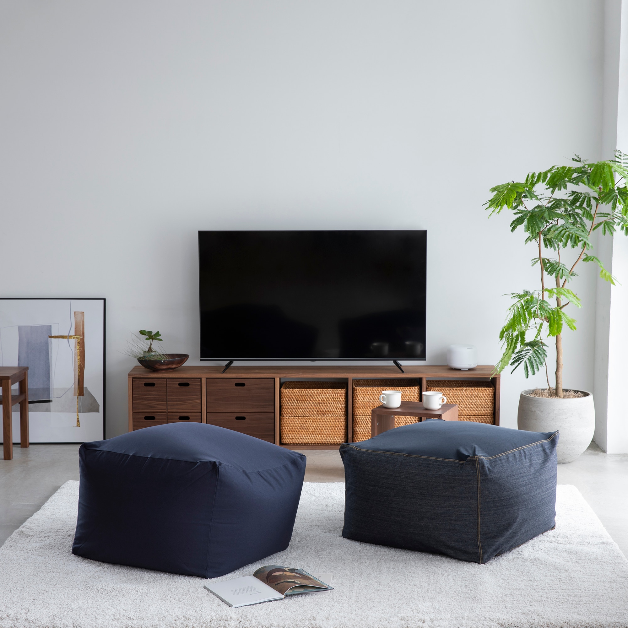 体にフィットするソファ・綿デニム・セット