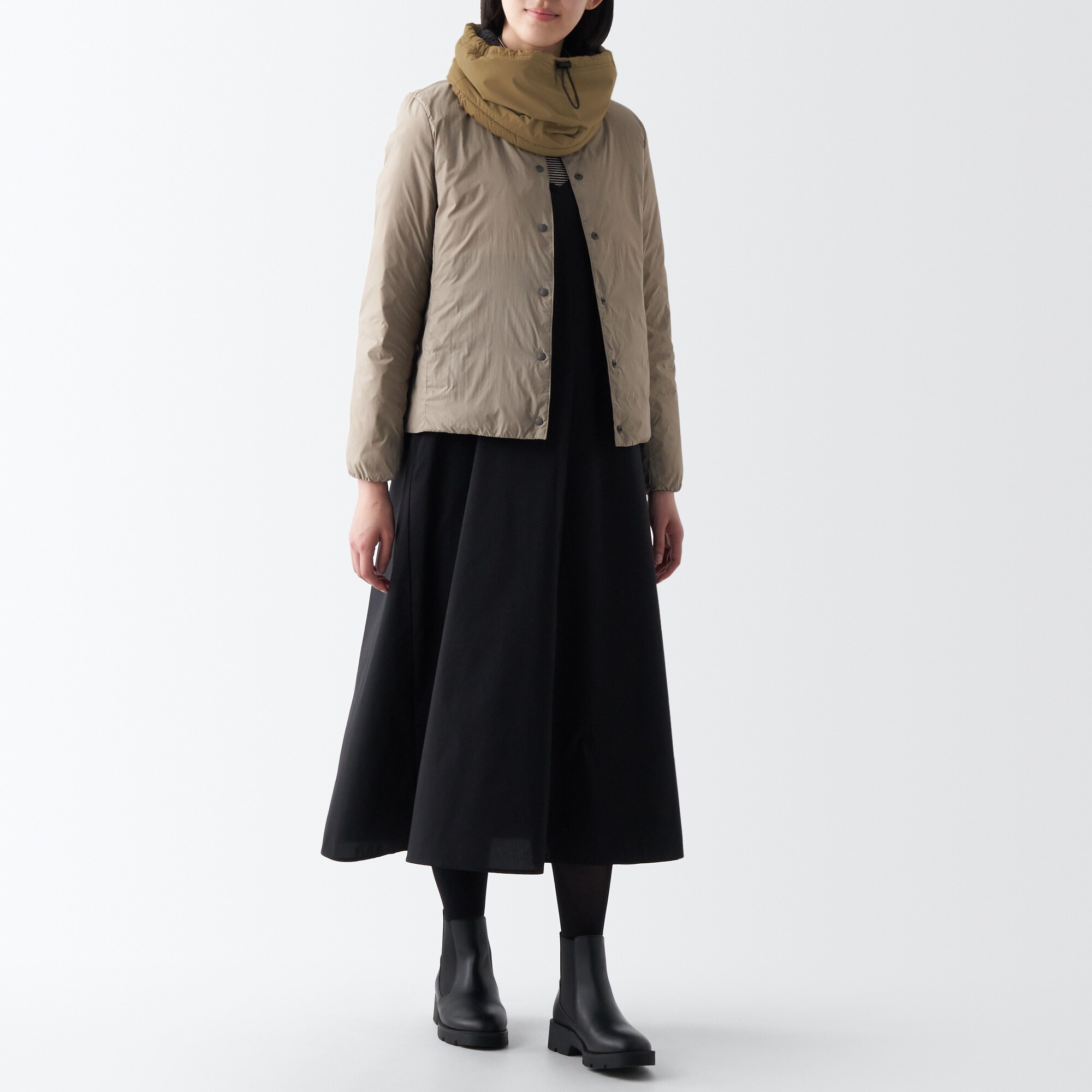 撥水生地を使った　裏ボア付き　ネックウォーマー