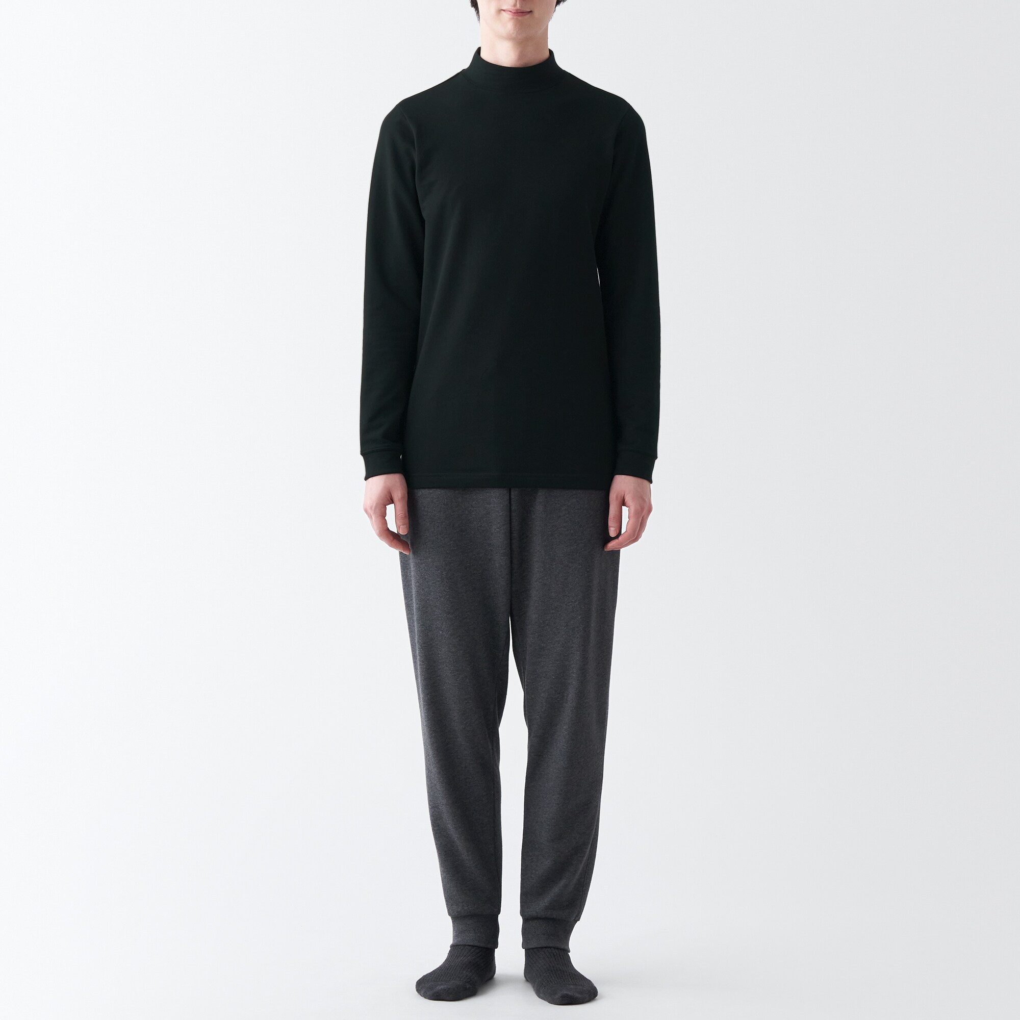 あったか綿　厚手　ハイネック長袖Ｔシャツ