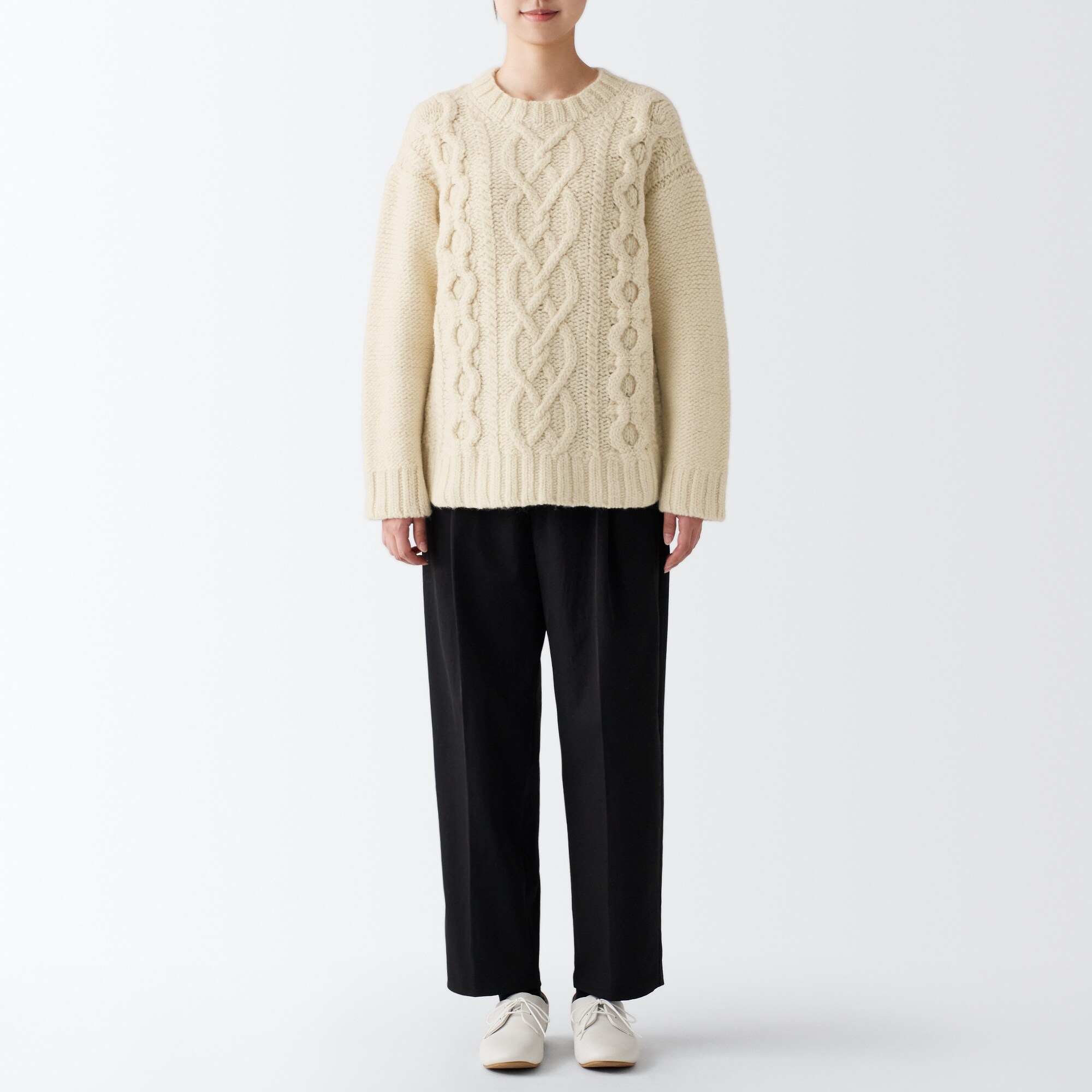 手編みニットアラン柄セーター