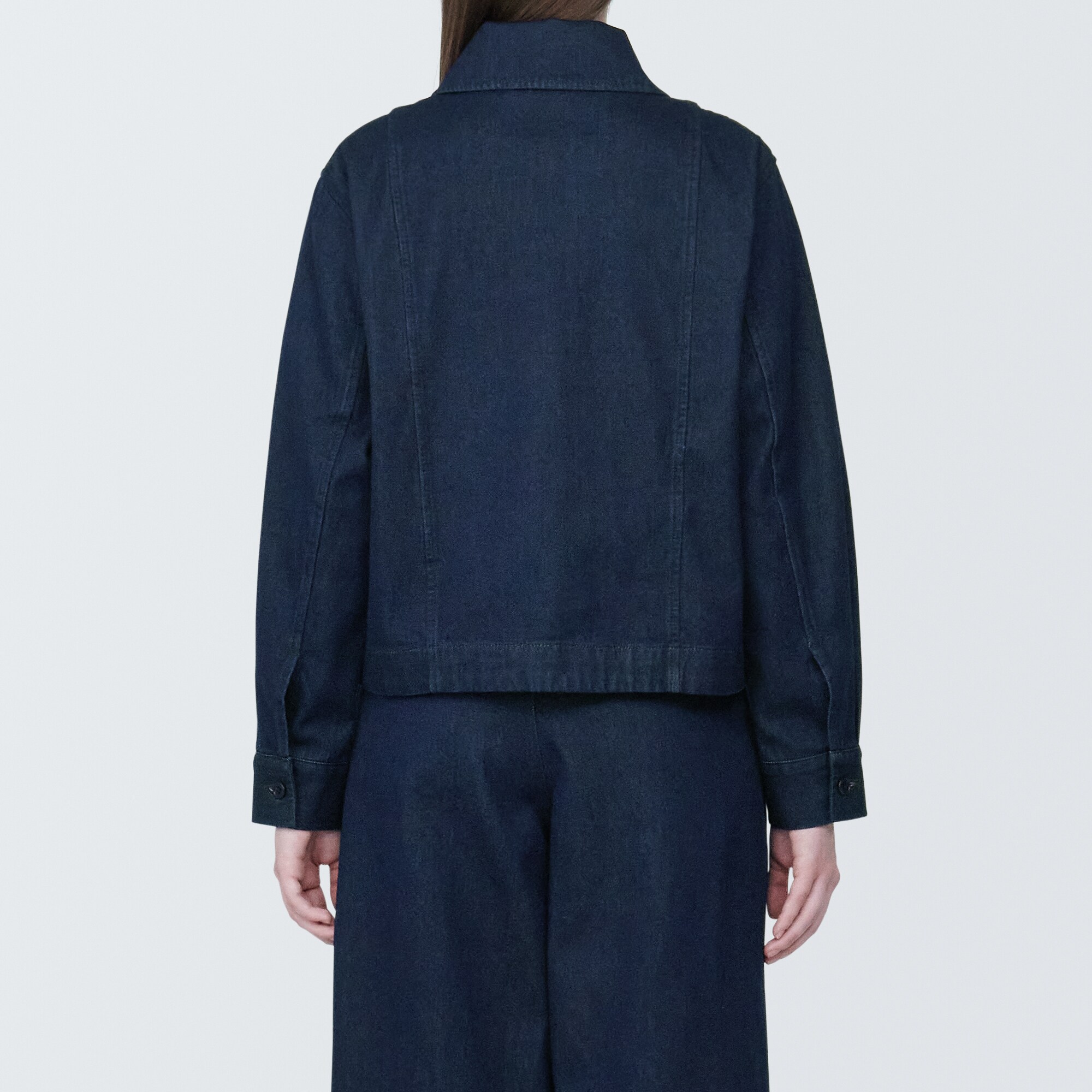 婦人　木の実から作ったカポック混デニムシャツジャケット