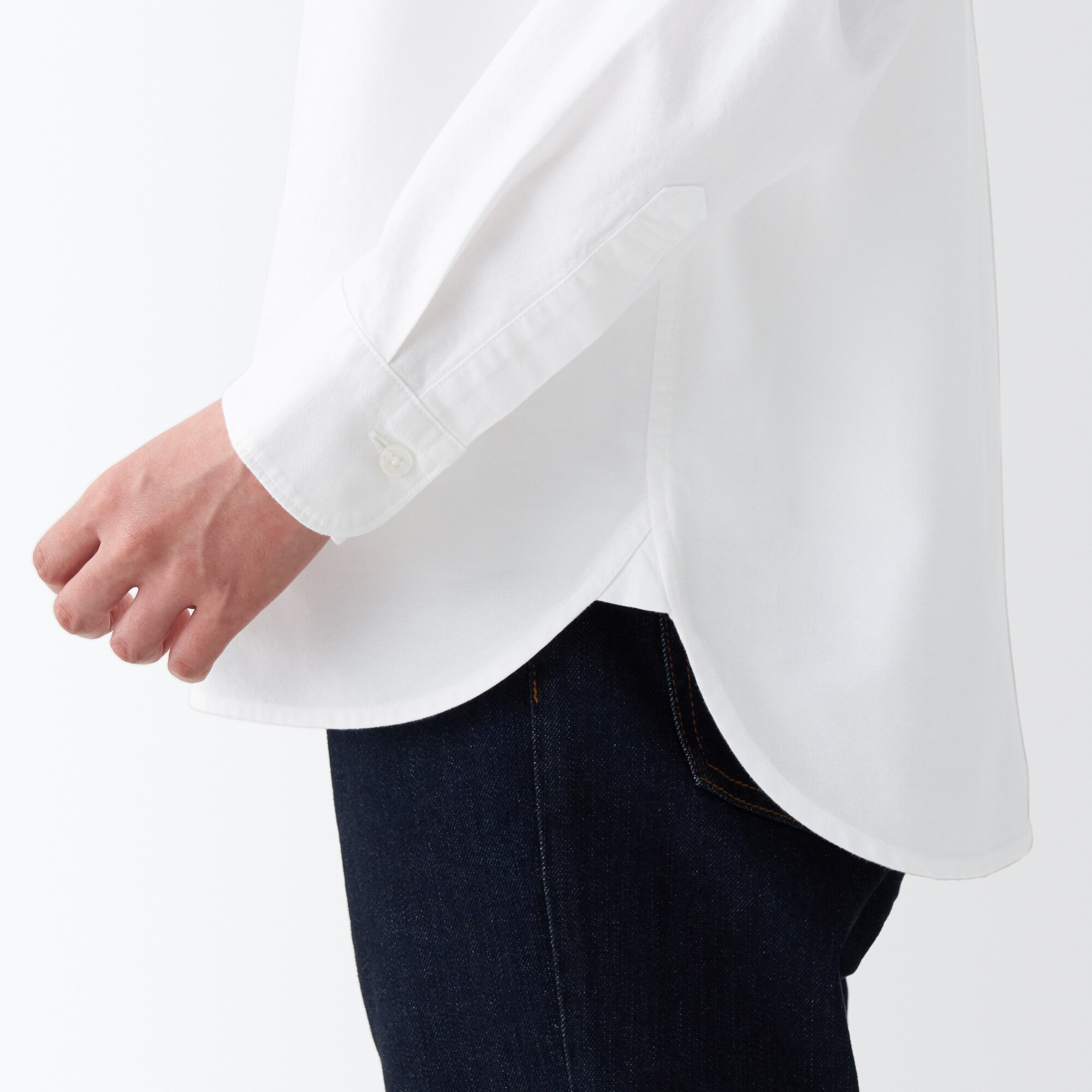 洗いざらしオックススタンドカラーシャツ