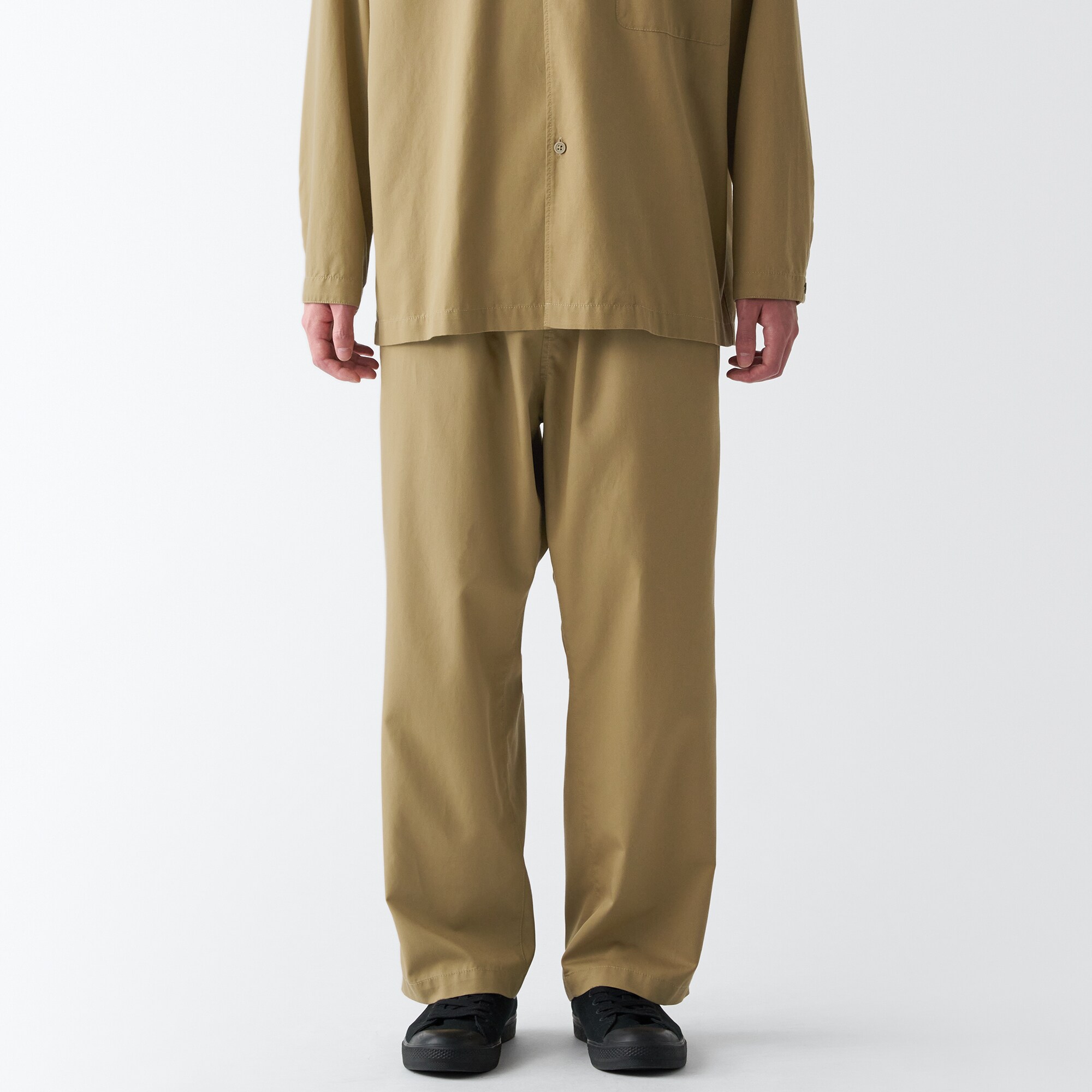 洗いざらしリヨセル混イージーパンツ