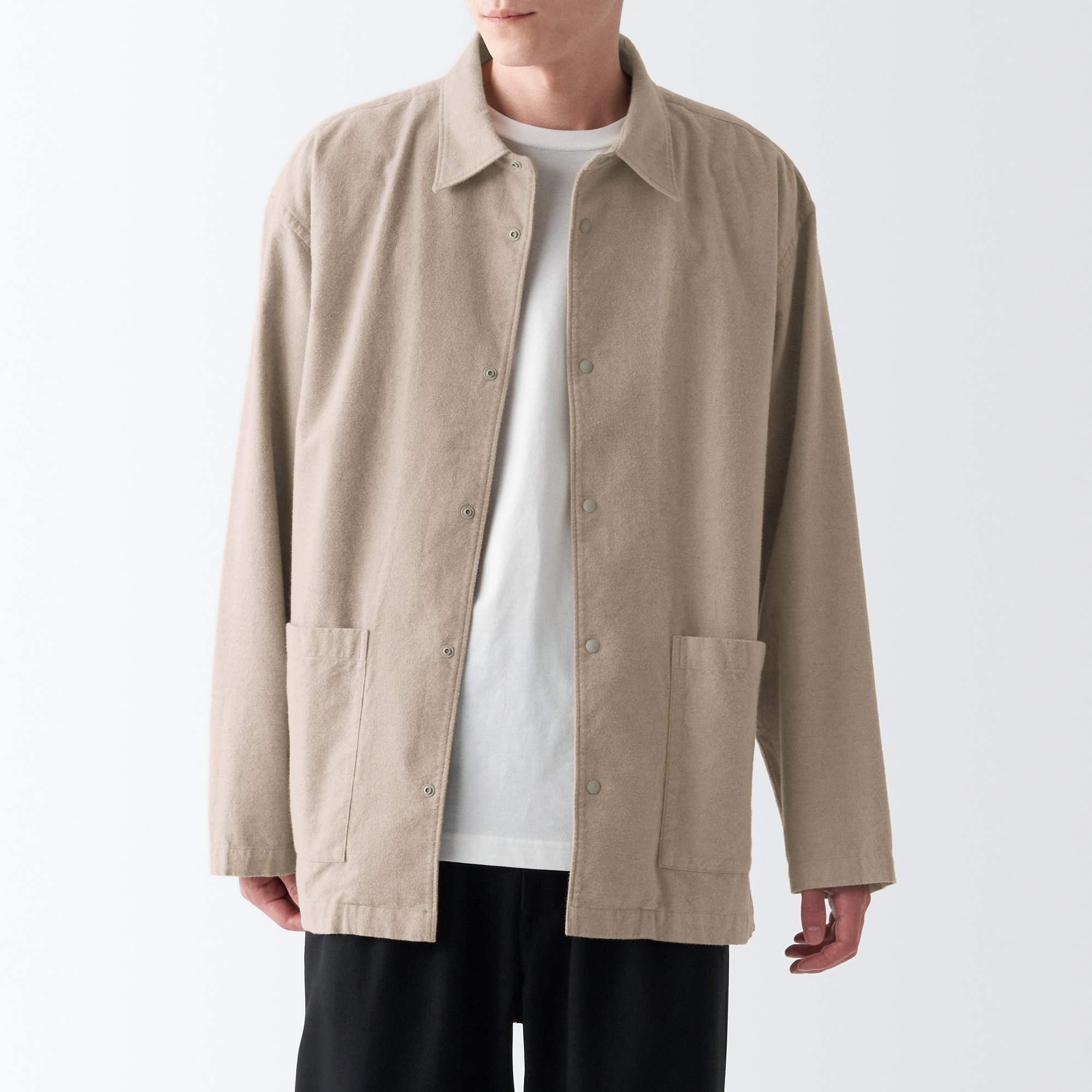 両面起毛フランネルシャツジャケット