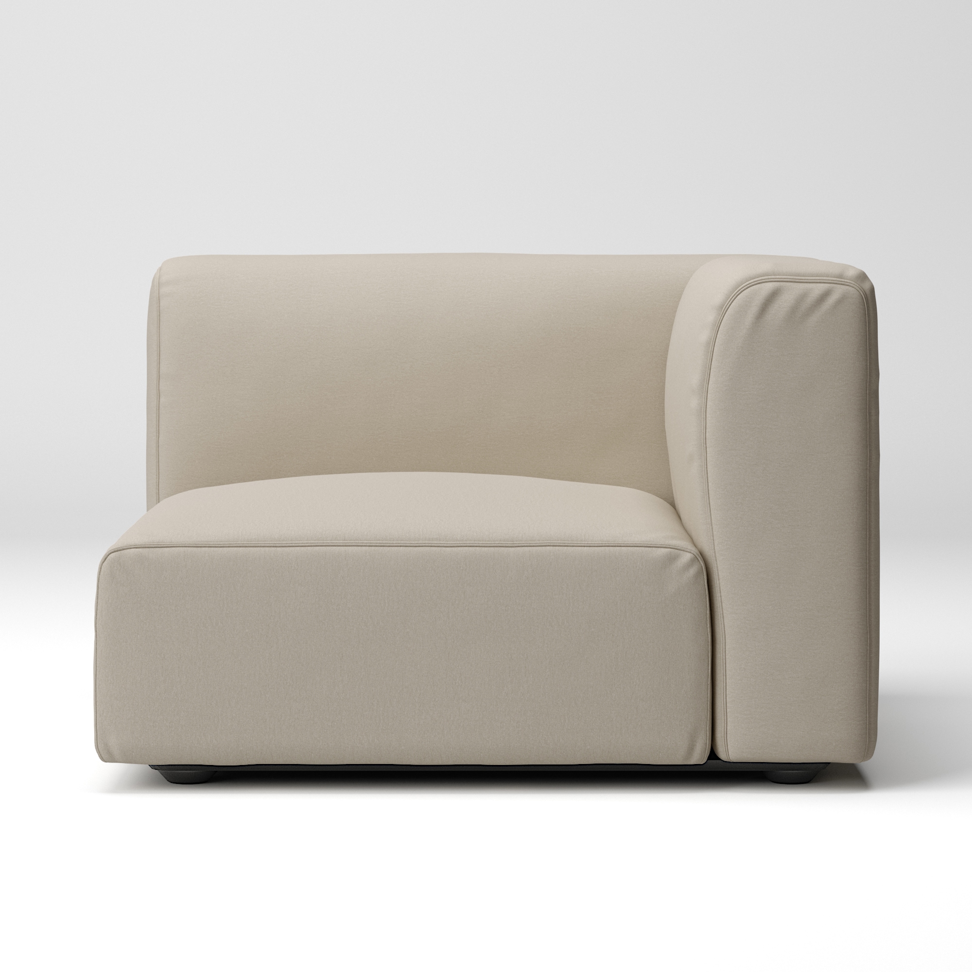 【カバー】洗いざらしの綿帆布ユニットソファアーム付・大・幅９８ｃｍ用カバー／生成