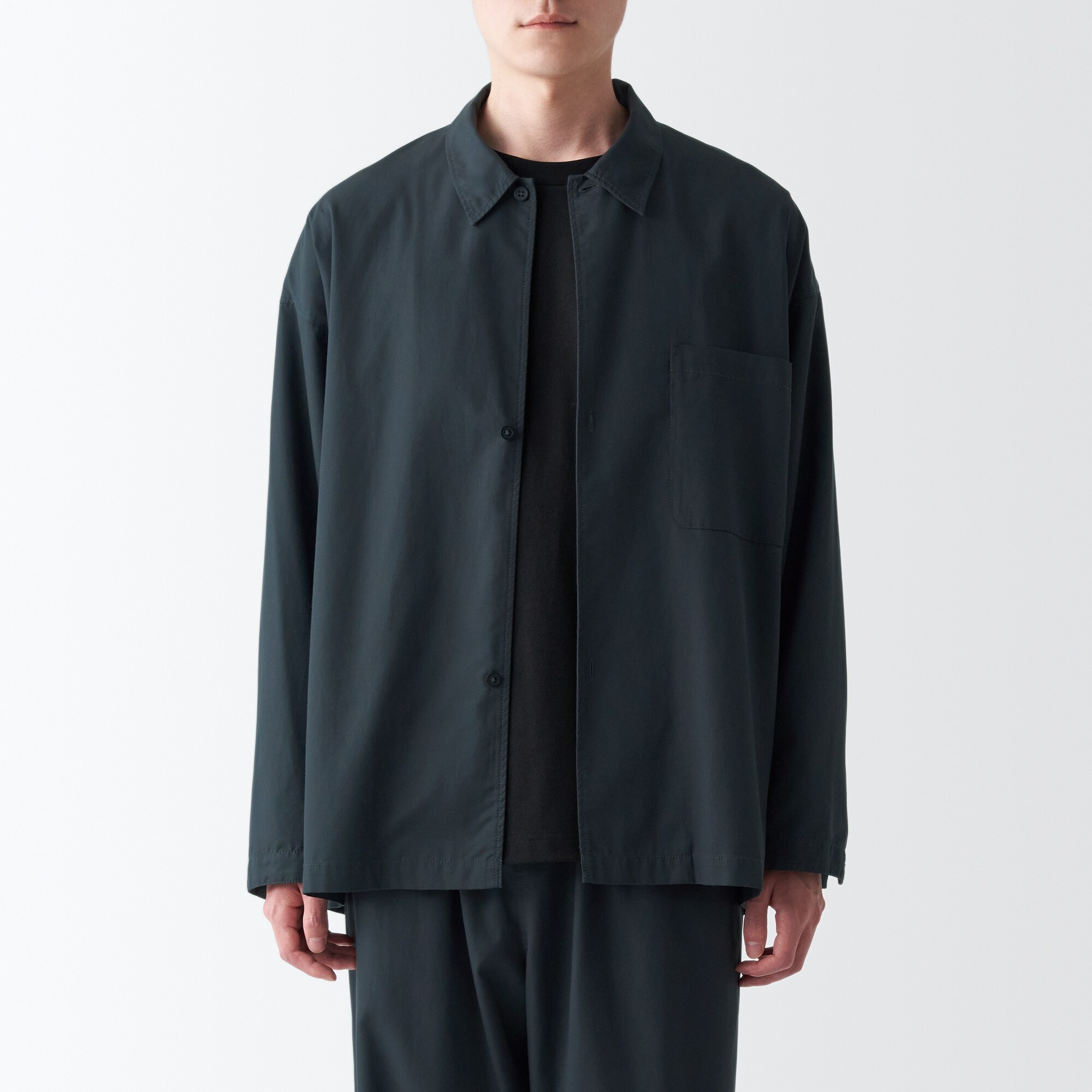 洗いざらしリヨセル混レギュラーカラーシャツ