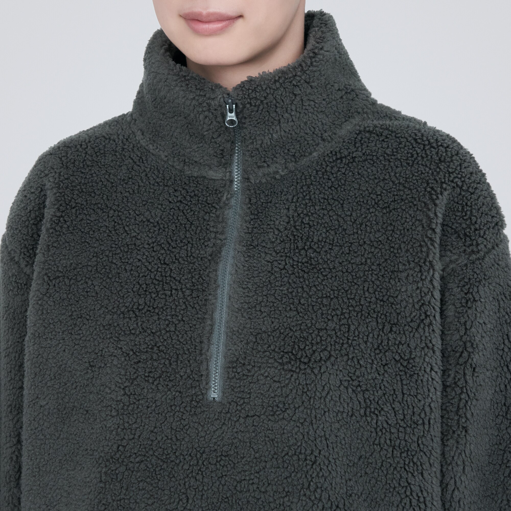 ボアフリースハーフジッププルオーバー