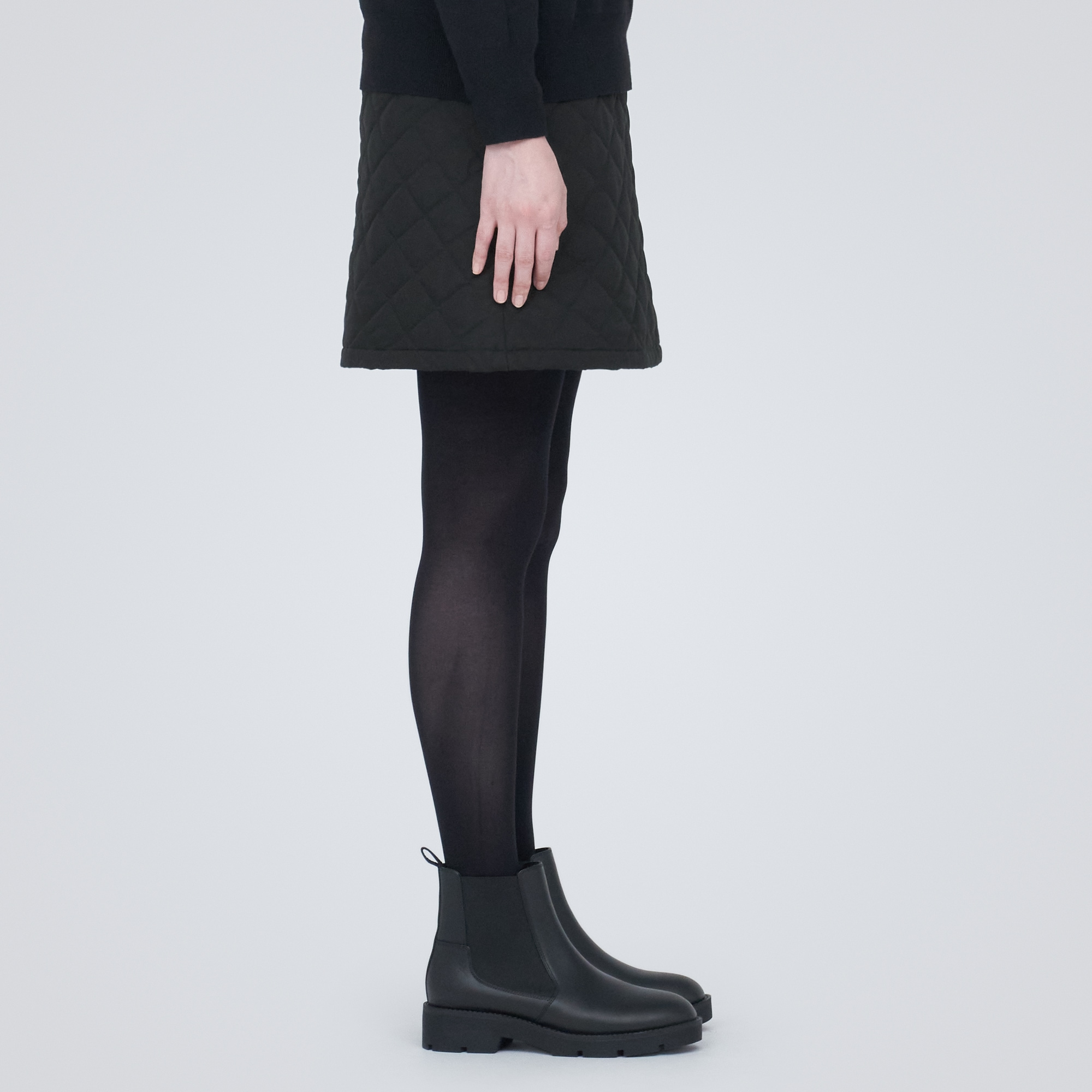 洗える　キルティングミニスカート