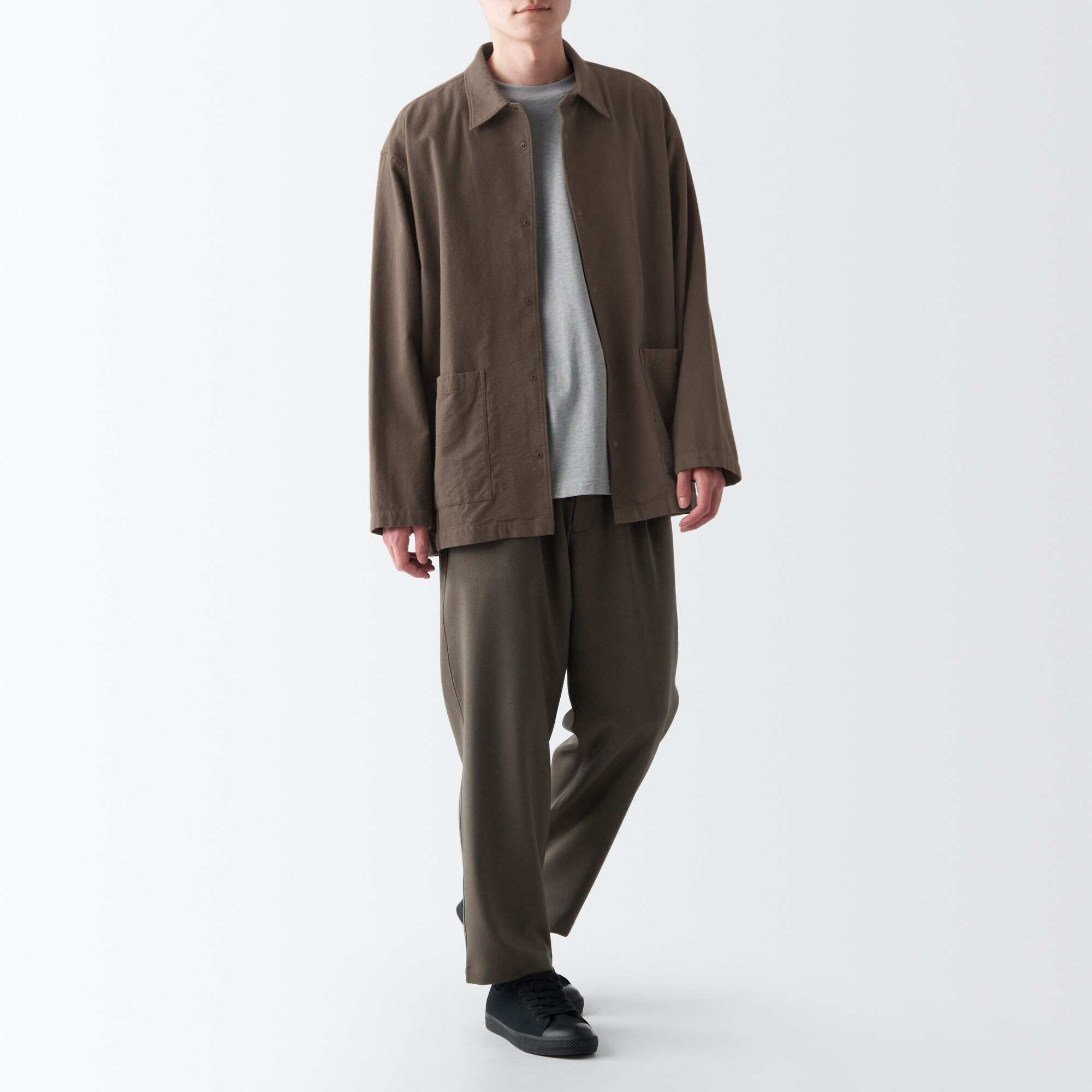 両面起毛フランネルシャツジャケット