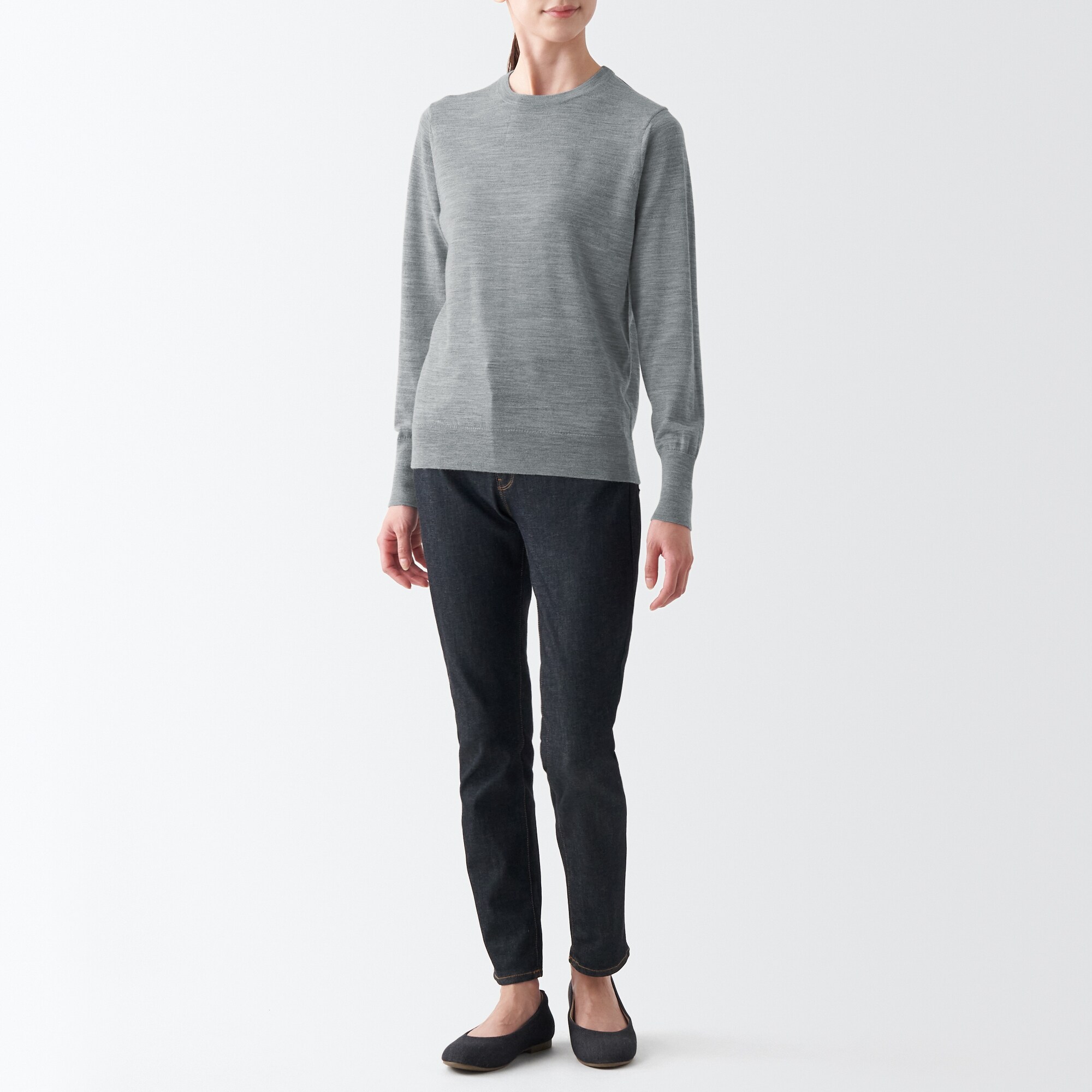 メリノウールクルーネックセーター