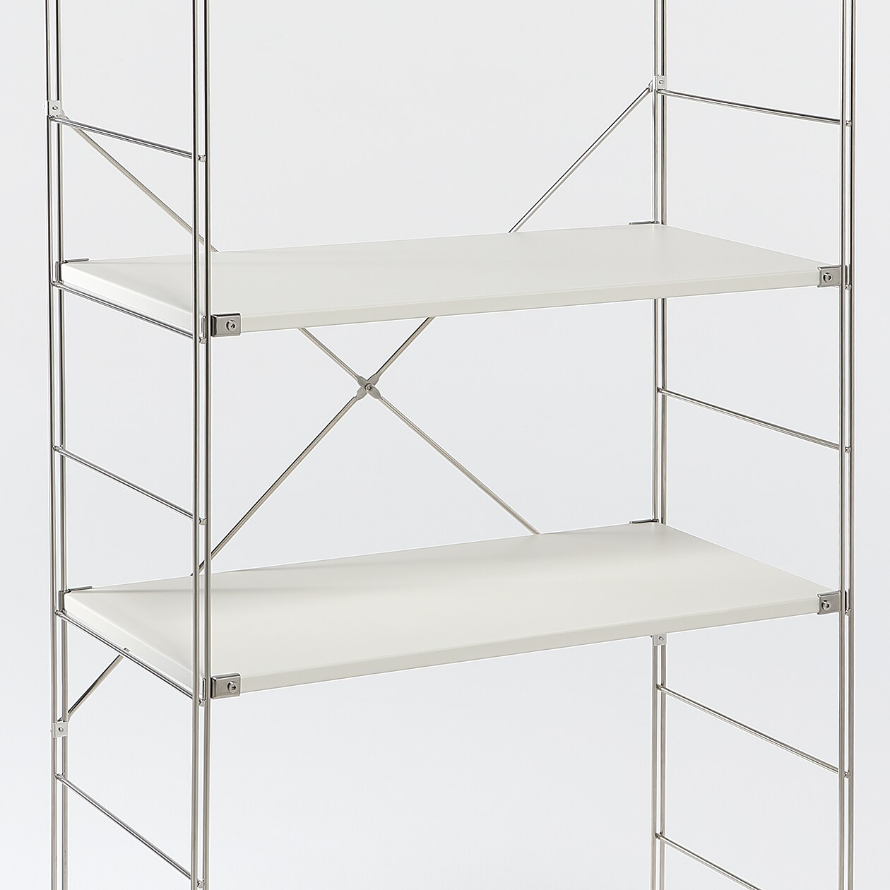 ステンレスユニットシェルフ用・追加棚・ライトグレー／幅４２ｃｍ～８４ｃｍタイプ用