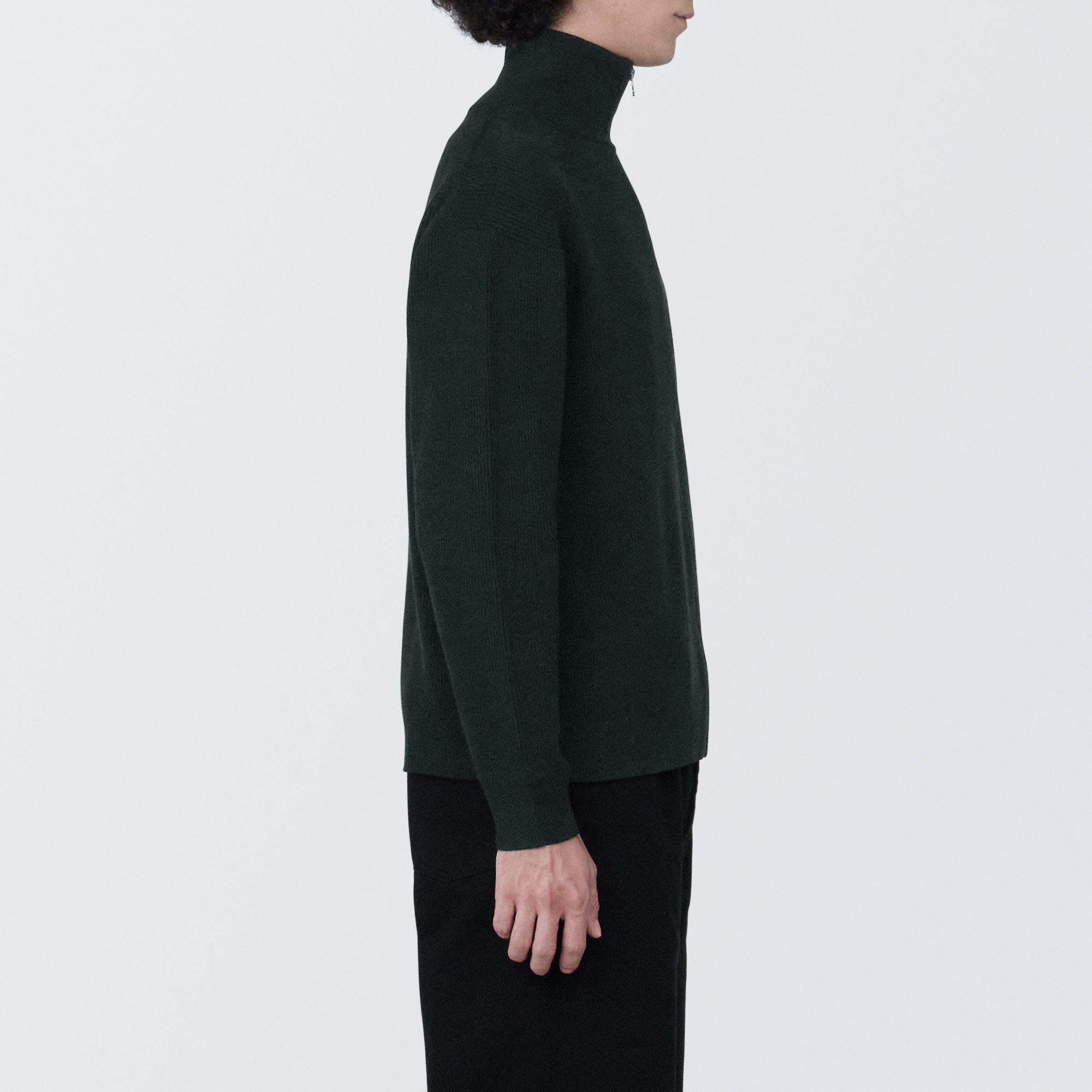 紳士　洗える畦編みフルジップカーディガン