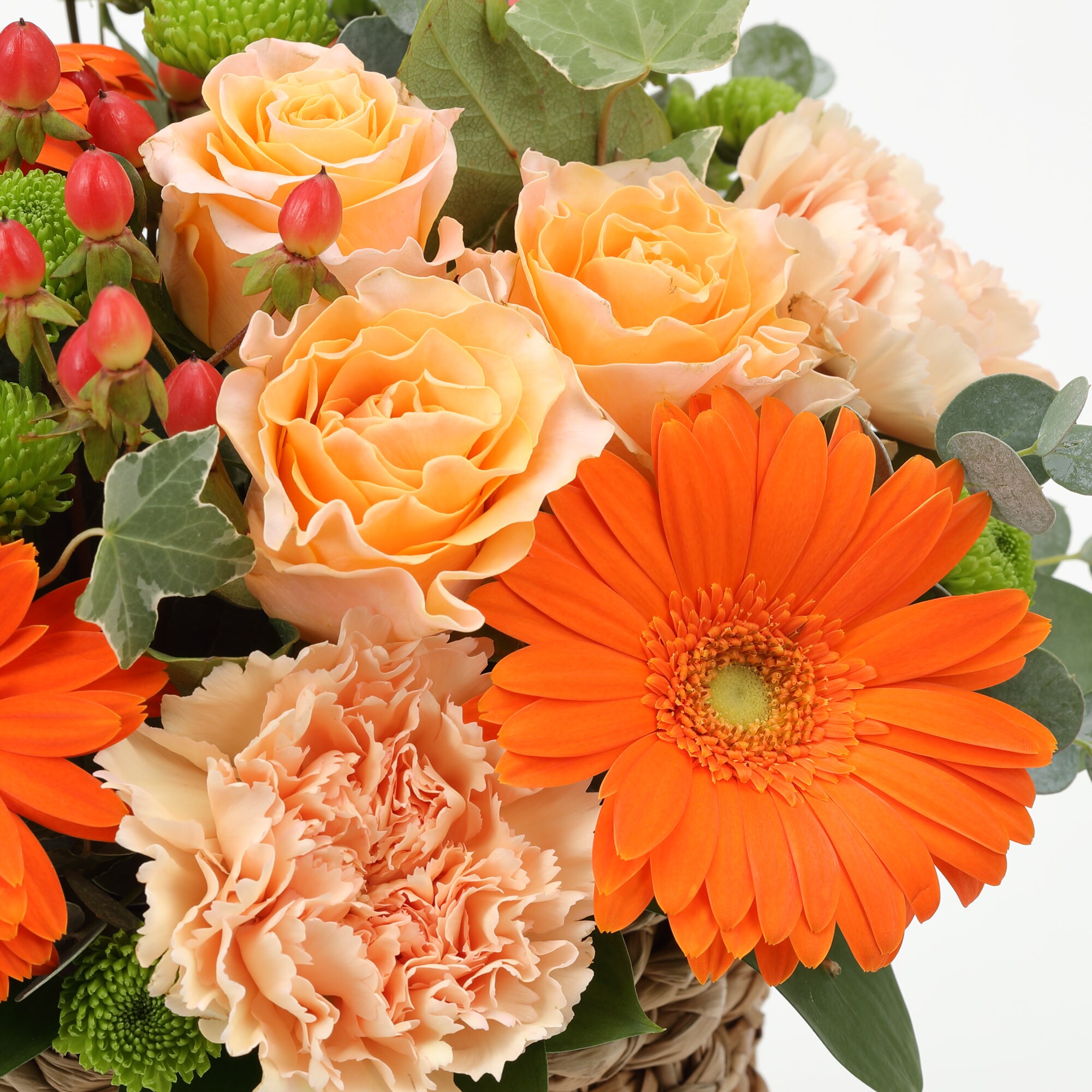 バラとガーベラのアレンジＬ　オレンジ