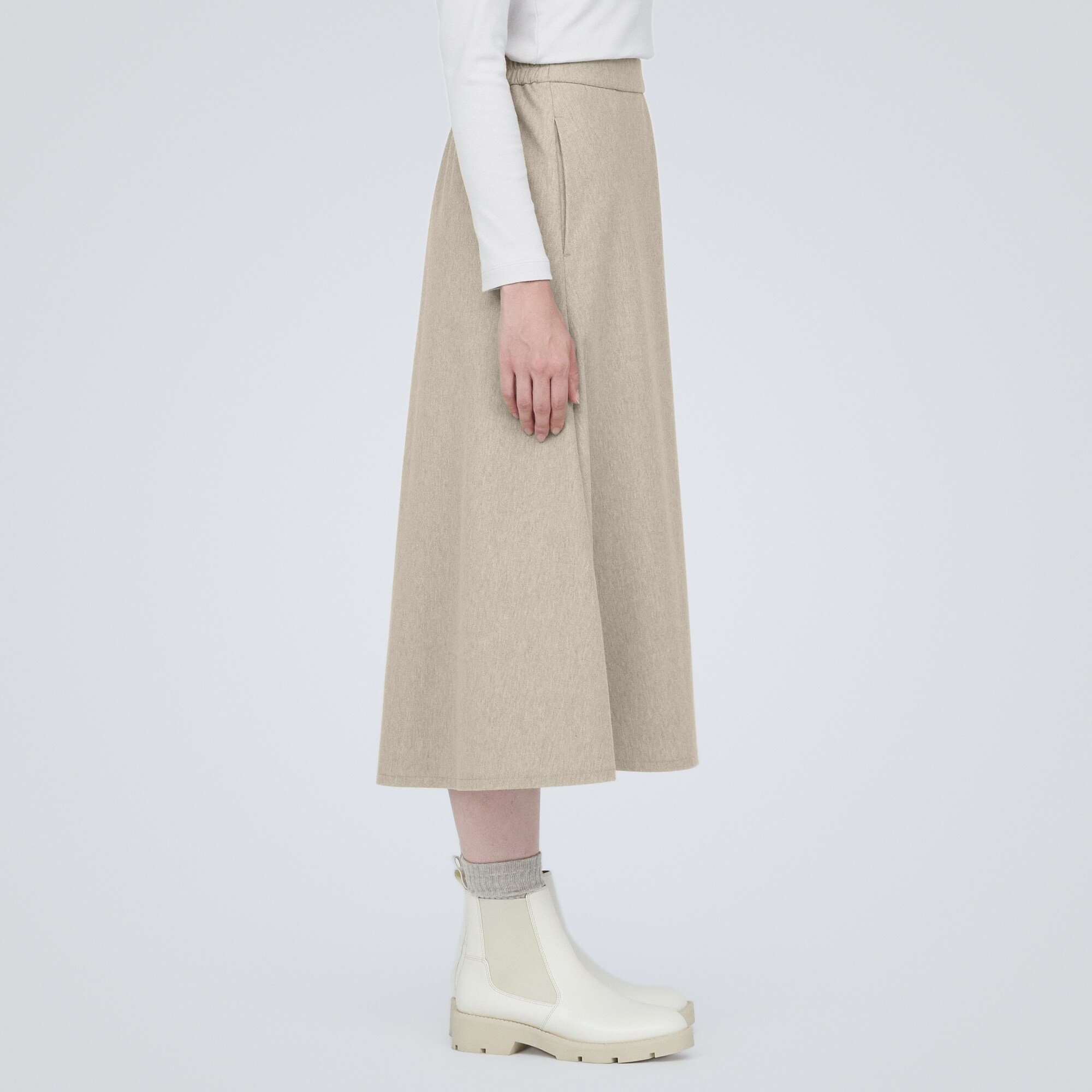 ストレッチ起毛フレアスカート