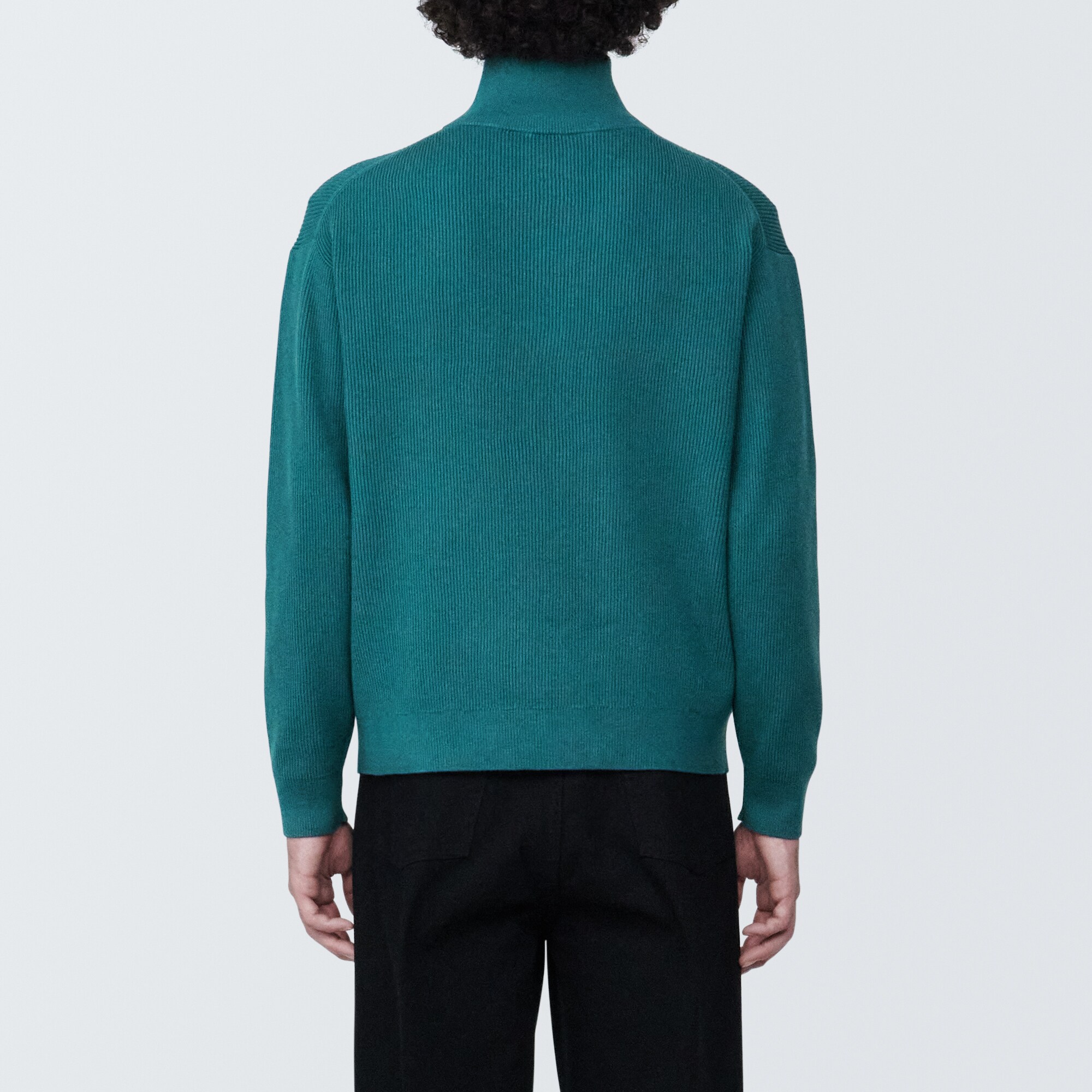 紳士　洗える畦編みフルジップカーディガン