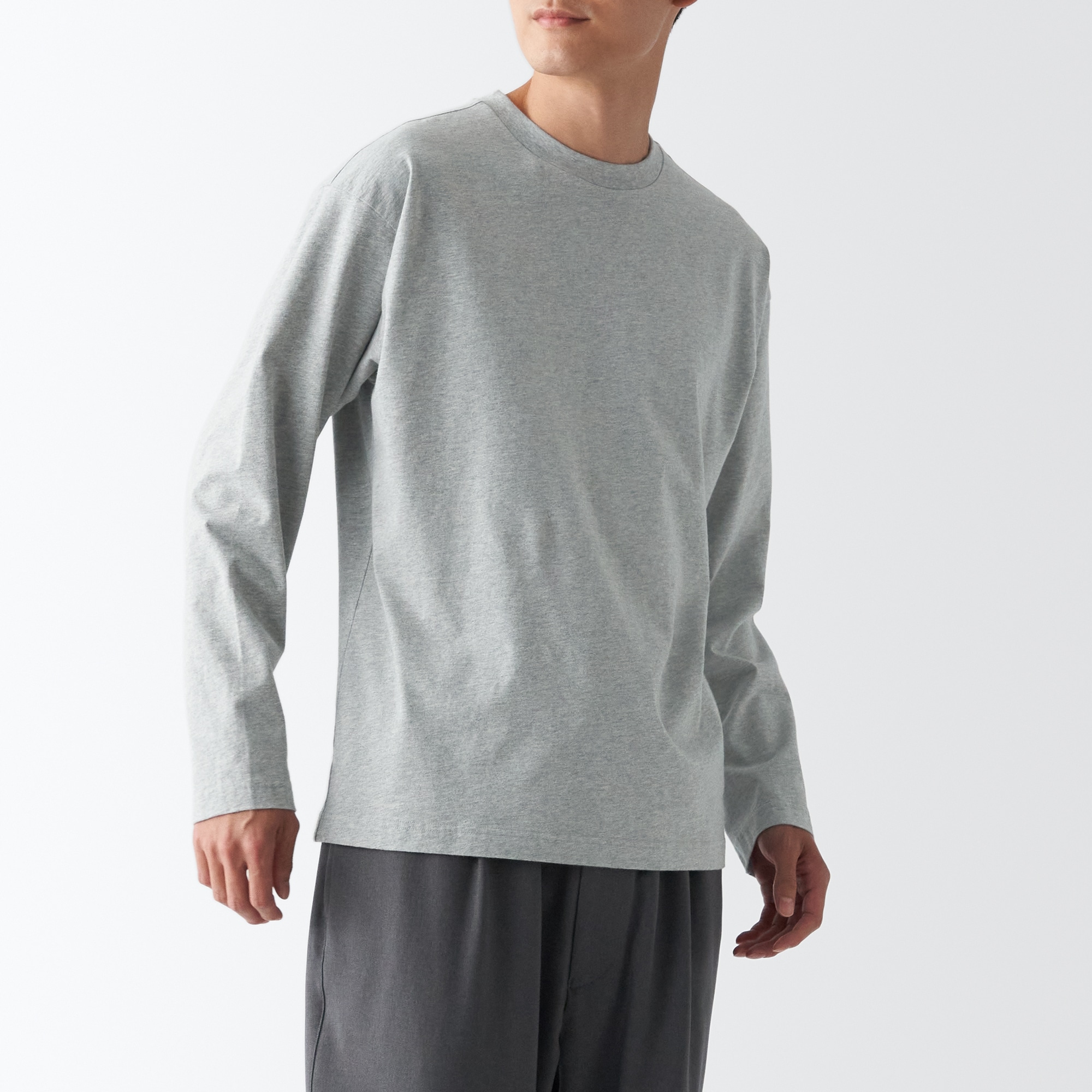 起毛クルーネック長袖Ｔシャツ