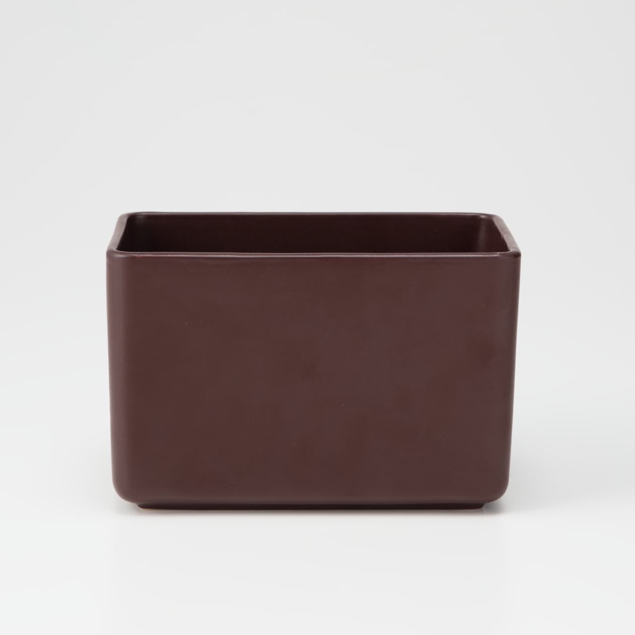 瀬戸焼　磁器角鉢　ブラウン・約１７×１０×高さ１１ｃｍ