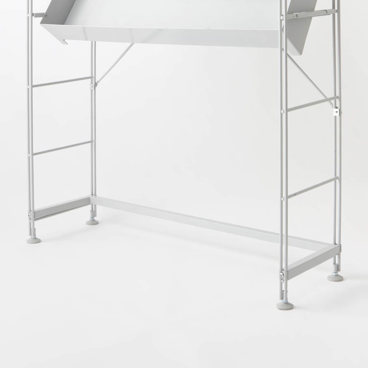 スチールユニットシェルフ用帆立補強パーツ・奥行２５ｃｍ用・グレー