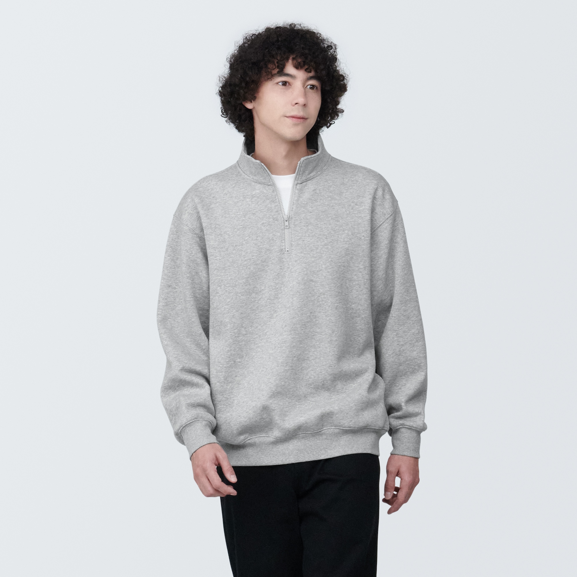 紳士　ハーフジップスウェットシャツ