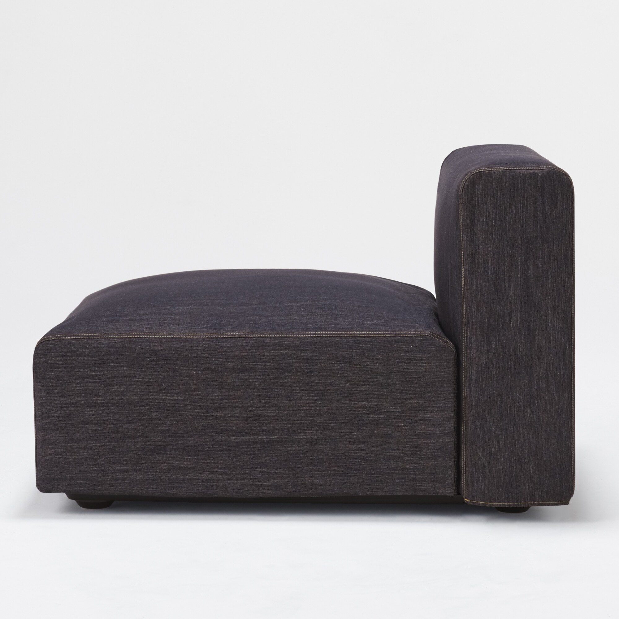 綿デニムユニットソファアームレス・大・幅７７ｃｍ用カバー／ネイビー