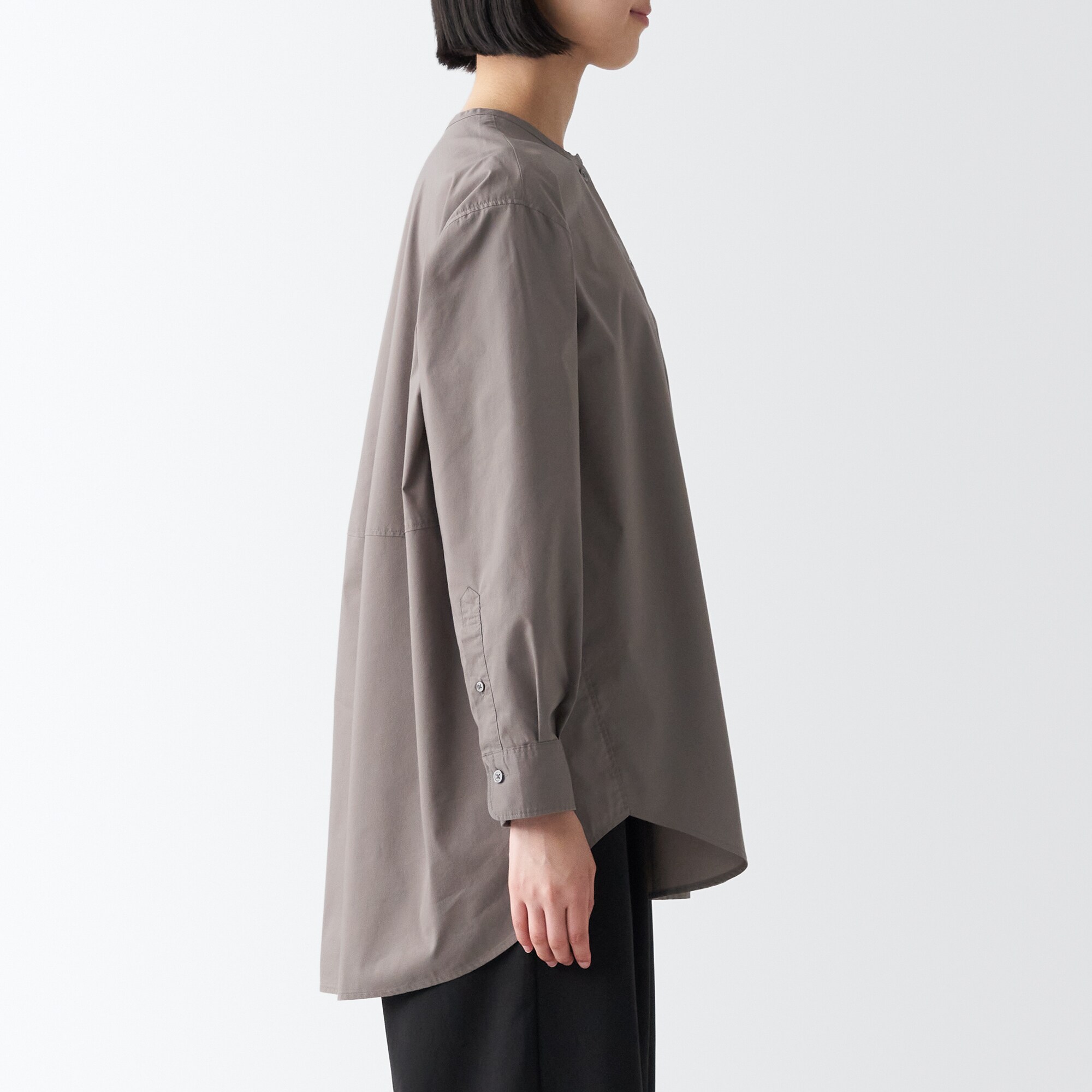 乾きやすいブロード長袖チュニック