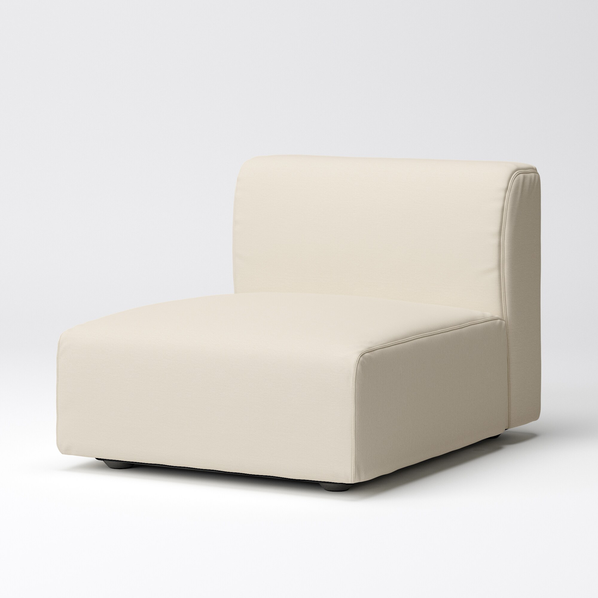 【カバー】洗いざらしの綿帆布ユニットソファアームレス・大・幅７７ｃｍ用カバー／生成