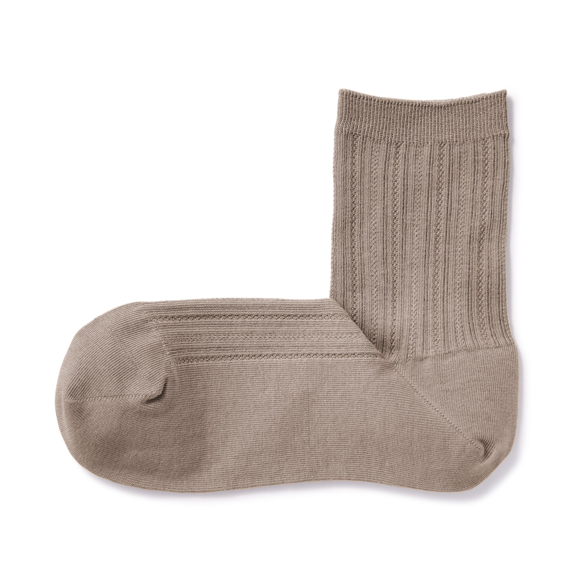 足なり直角　履き口やわらか　柄編みショート丈靴下（婦人）