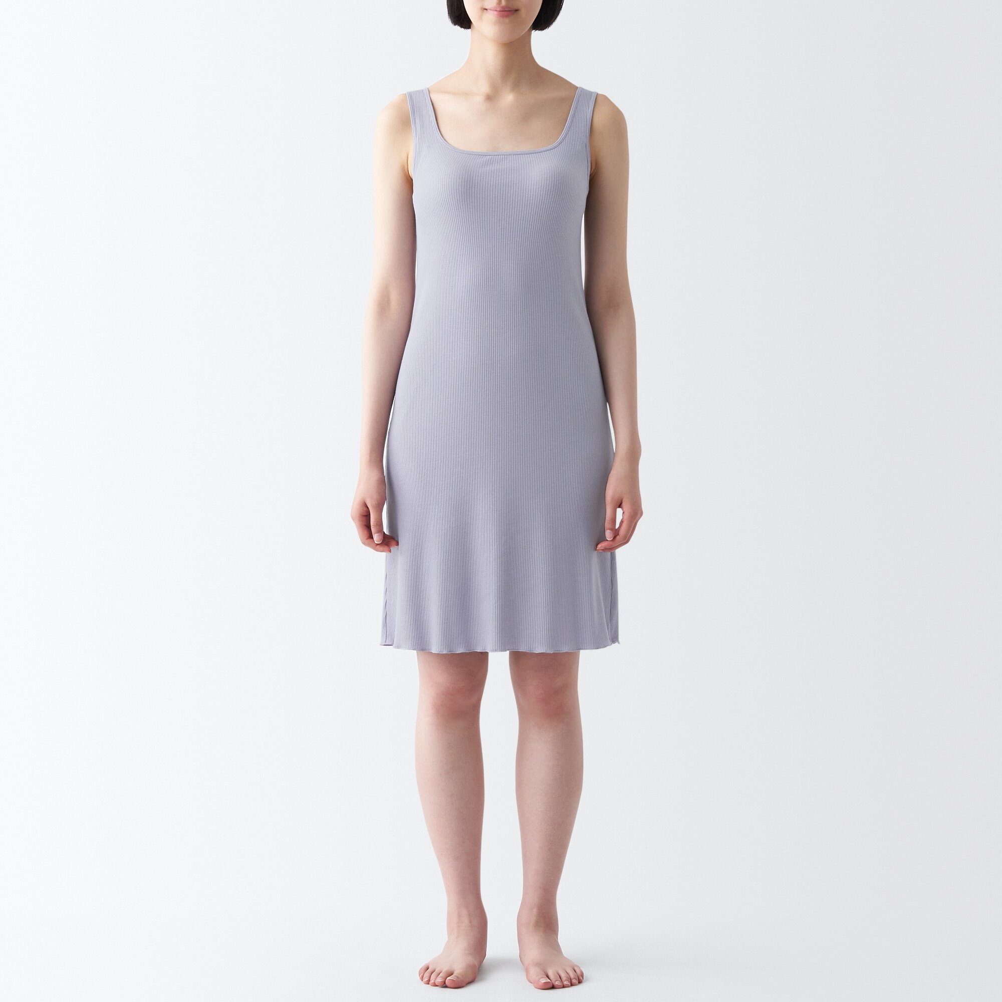 なめらかリブブラタンクトップワンピース