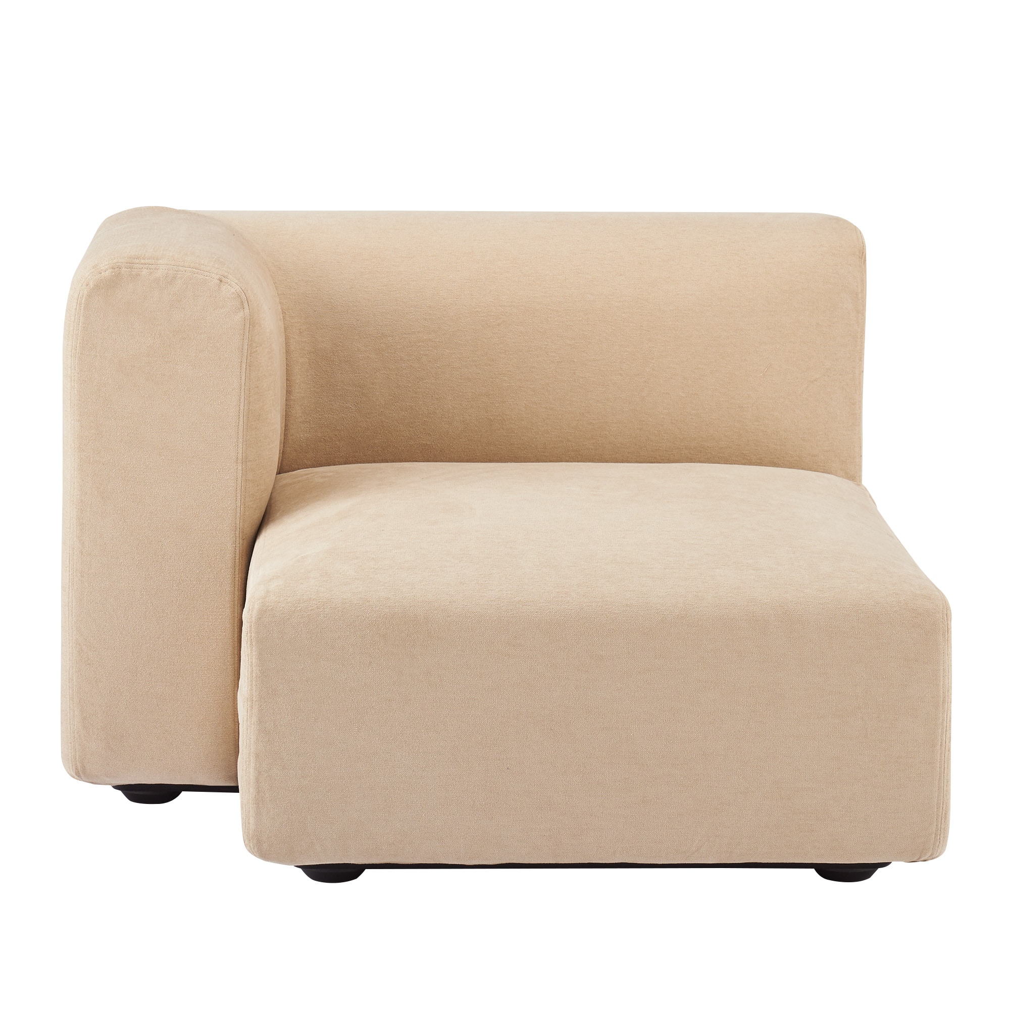 【カバー】綿シェニールユニットソファ・ハーフアーム・大（右）用カバー／ライトグレー