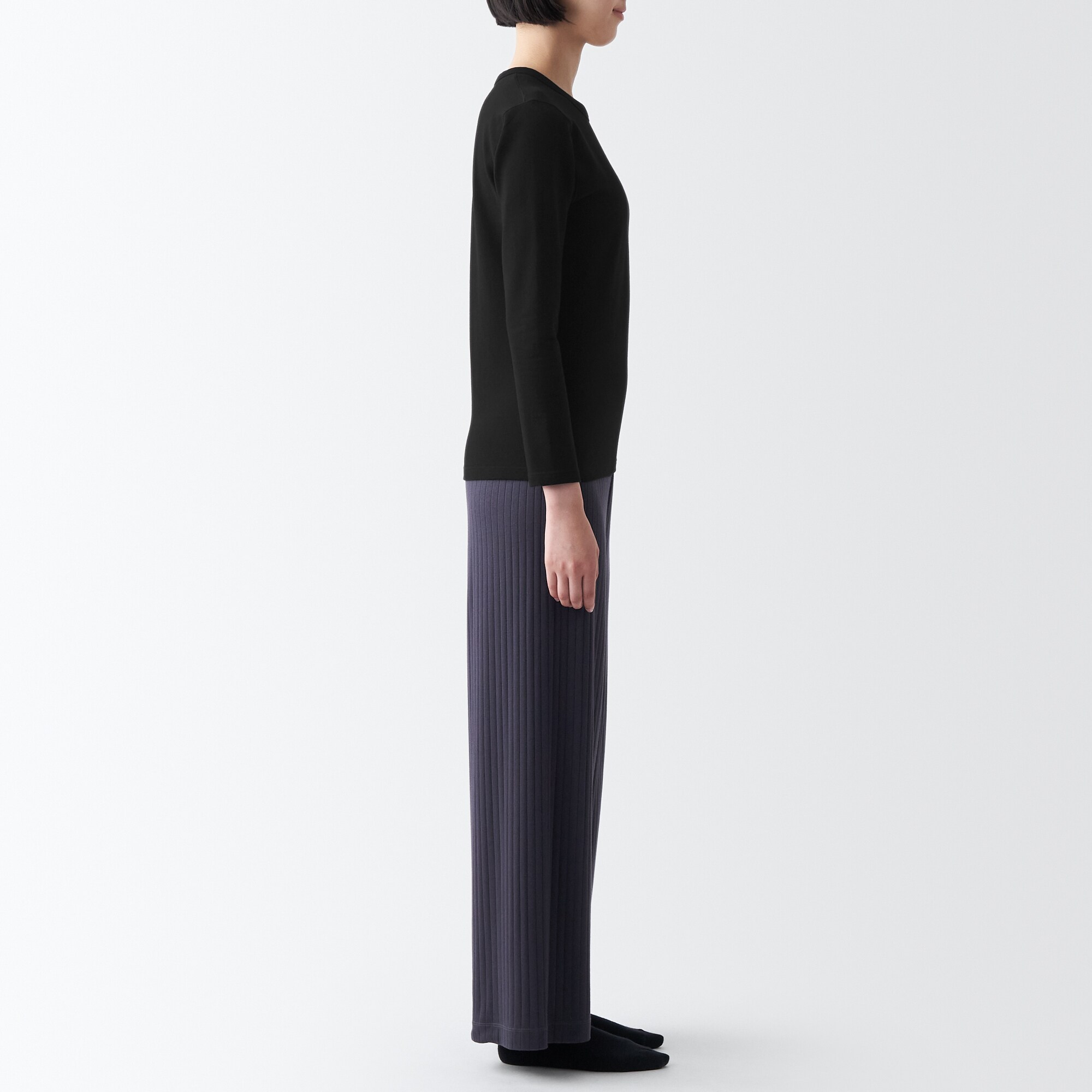 あったか綿　厚手　クルーネック長袖Ｔシャツ