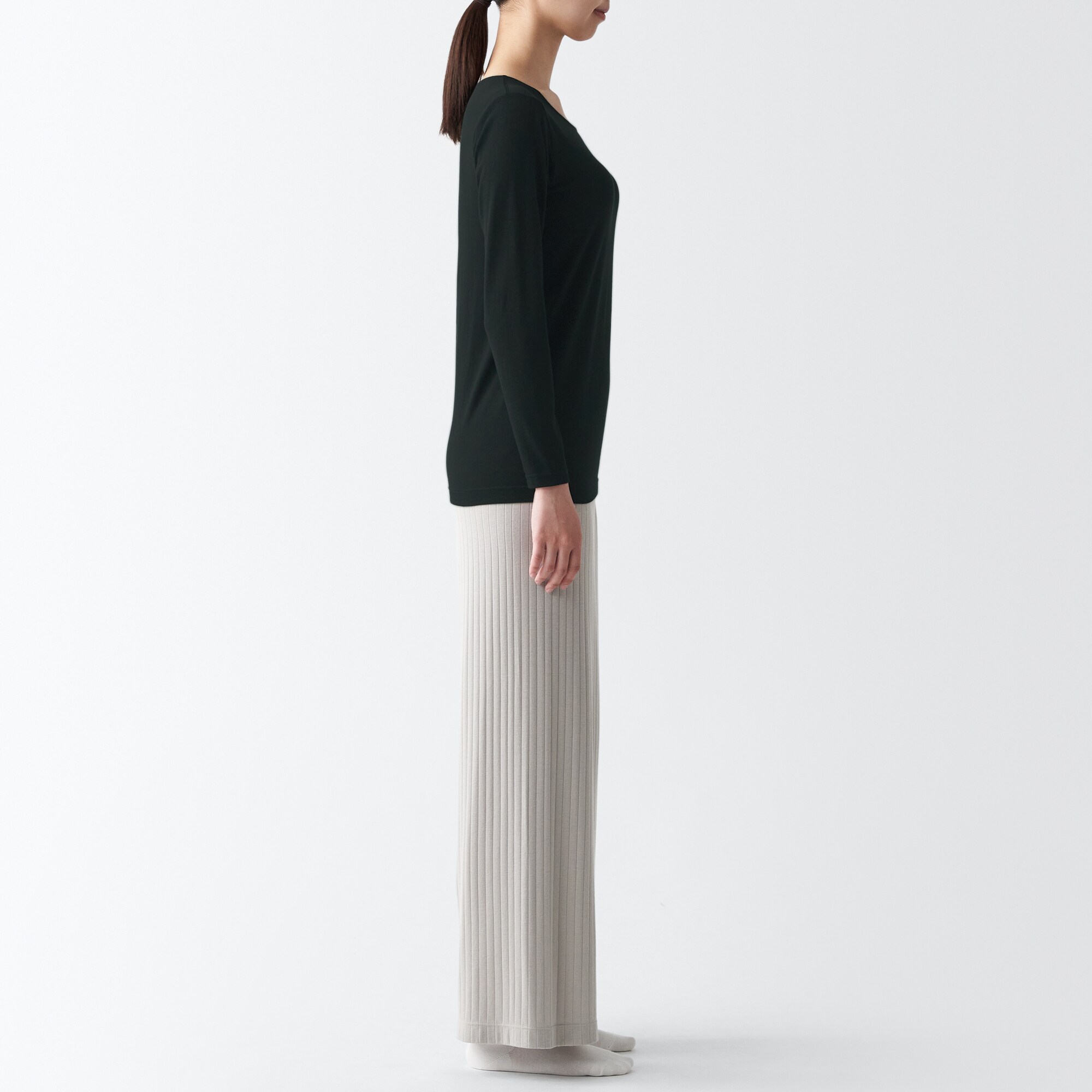 あったか綿　ブラ長袖Ｔシャツ