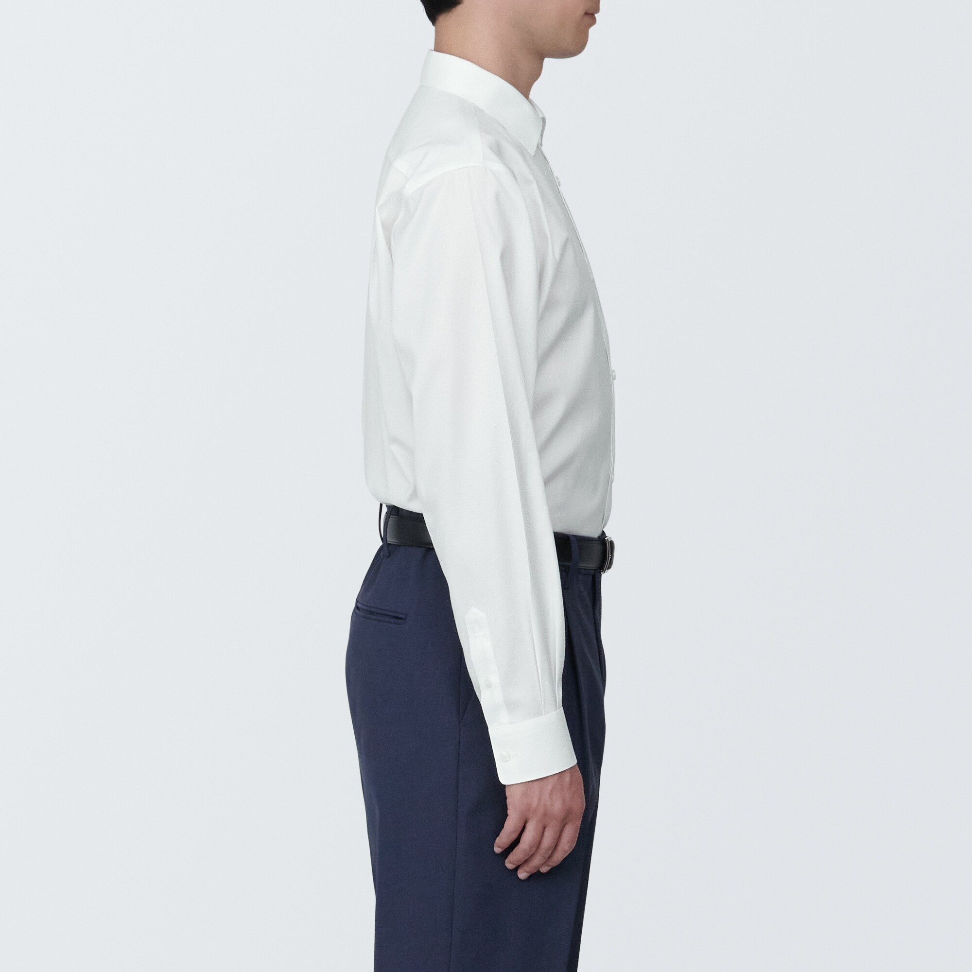 紳士　ノンアイロンセミワイドカラー長袖シャツ