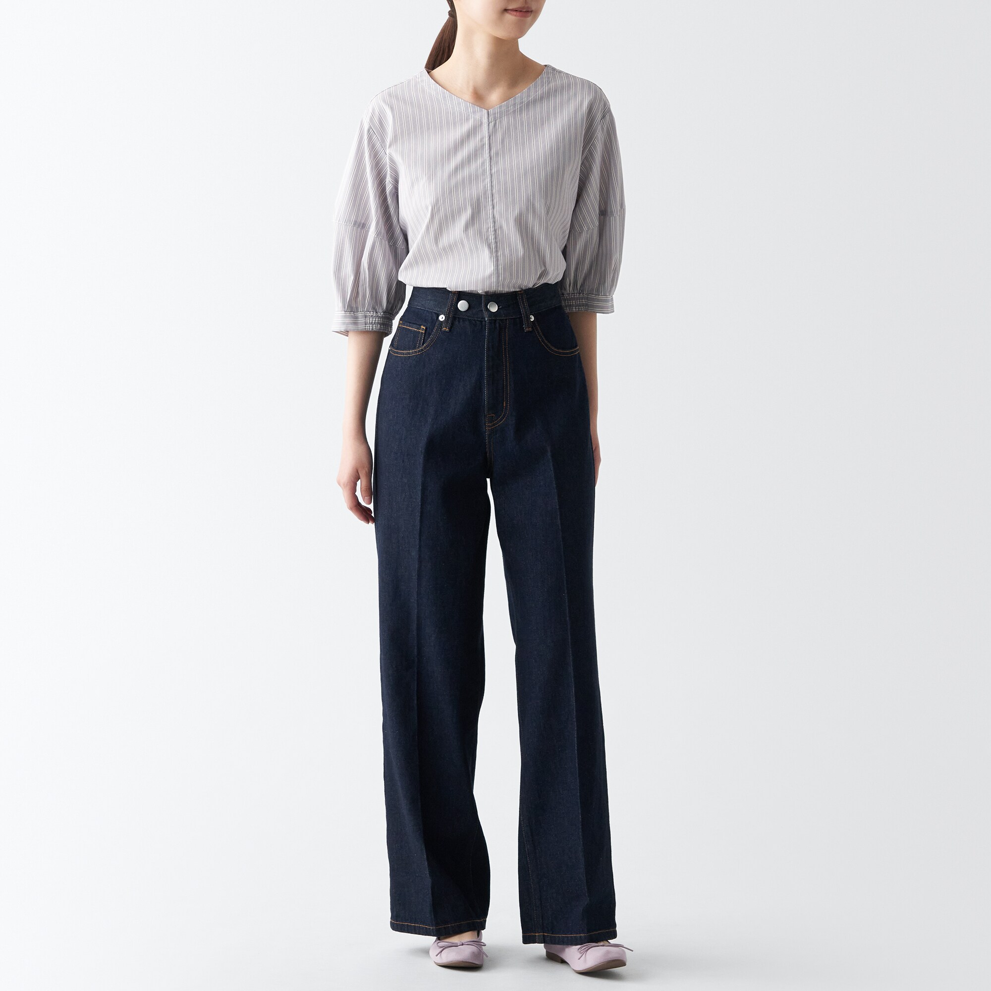 婦人　撥水リボンバレエシューズ