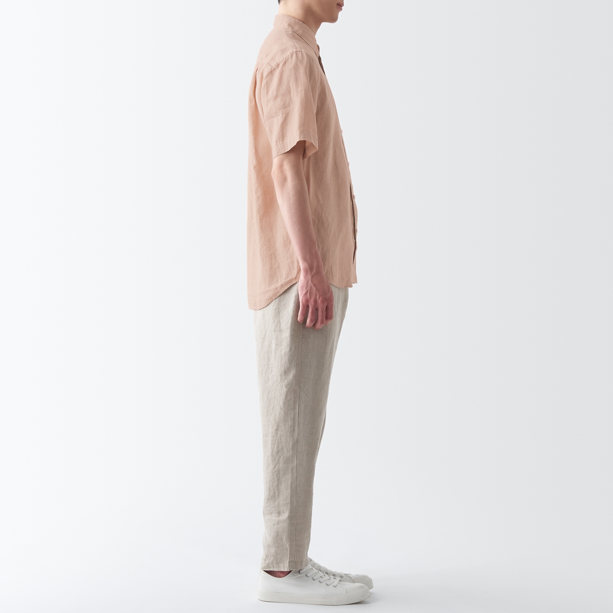 ヘンプ洗いざらし半袖シャツ