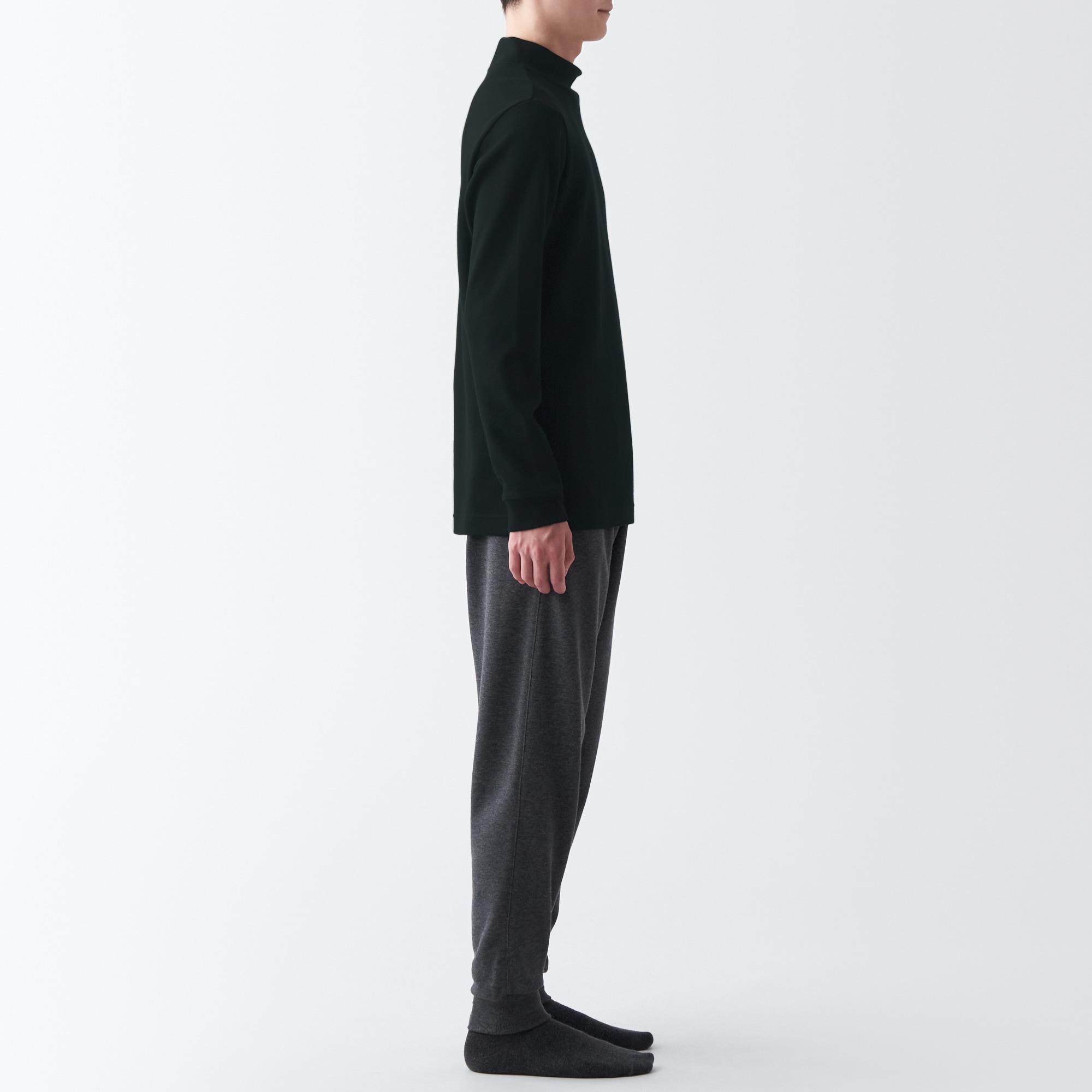 あったか綿　ウール　ハイネック長袖Ｔシャツ