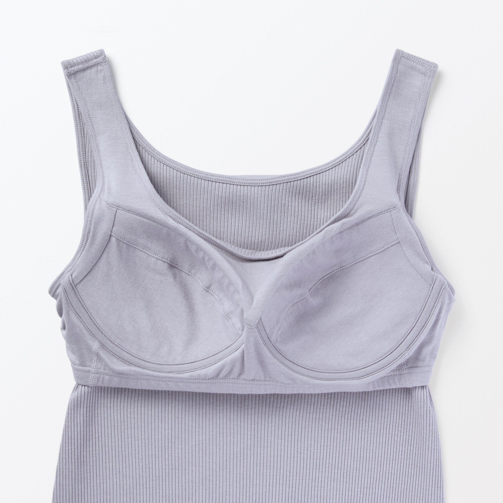 なめらかリブブラタンクトップワンピース