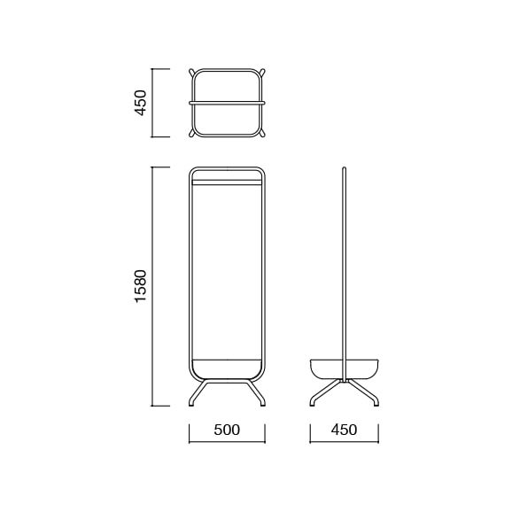ＷＡＬＬＡＢＹ　ＨＡＮＧＥＲ　ＳＴＡＮＤ　幅５０×奥行４５×高さ１５８ｃｍ