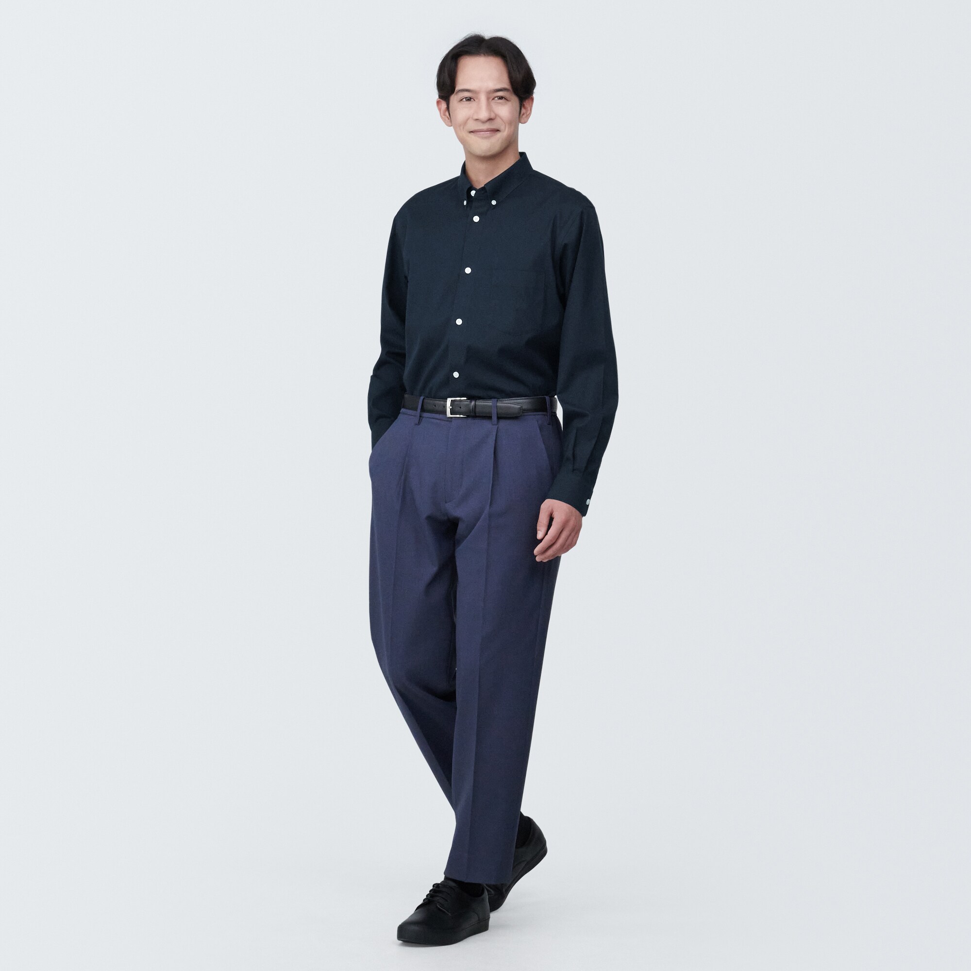 紳士　ノンアイロンボタンダウン長袖シャツ