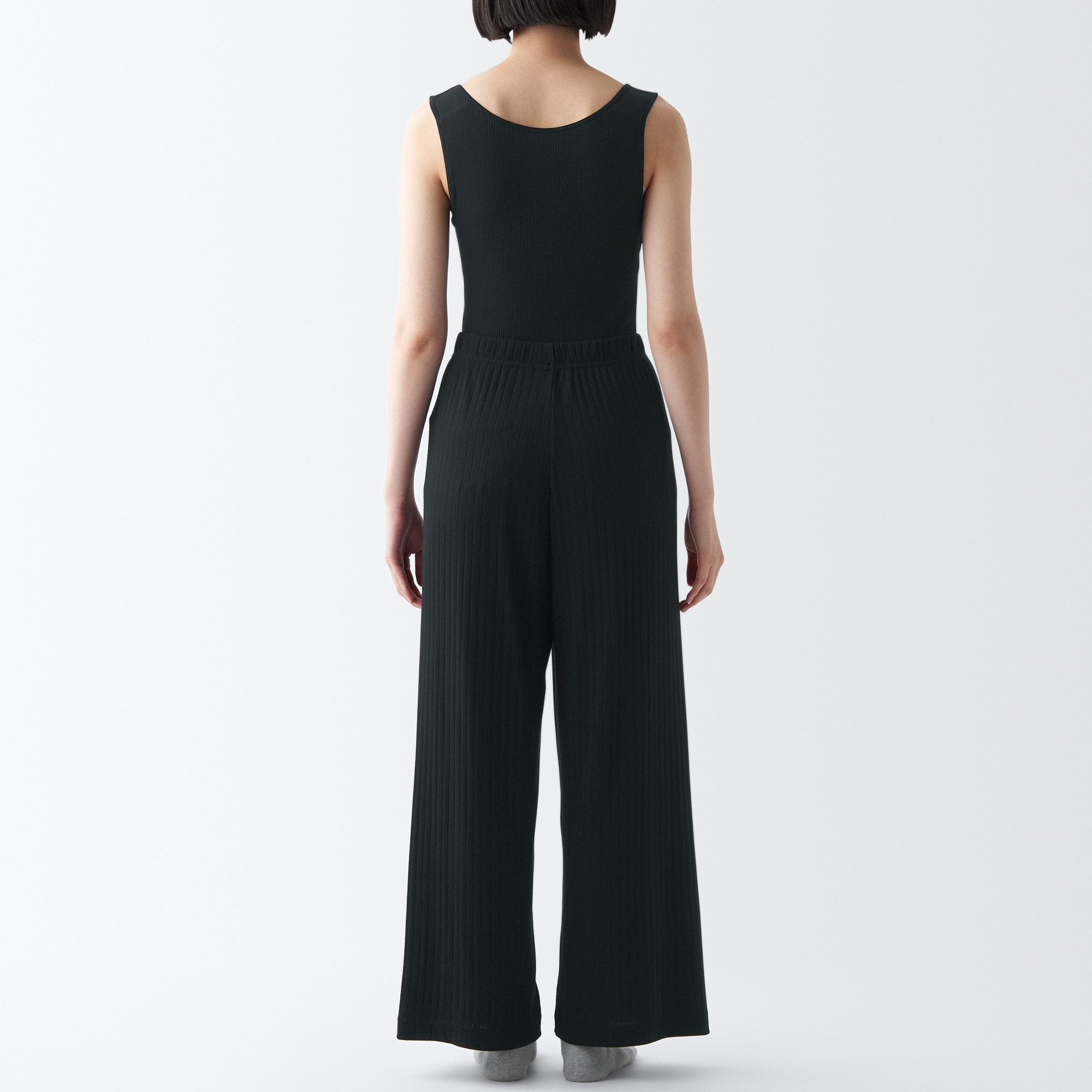 ワイドリブ　ロングパンツ