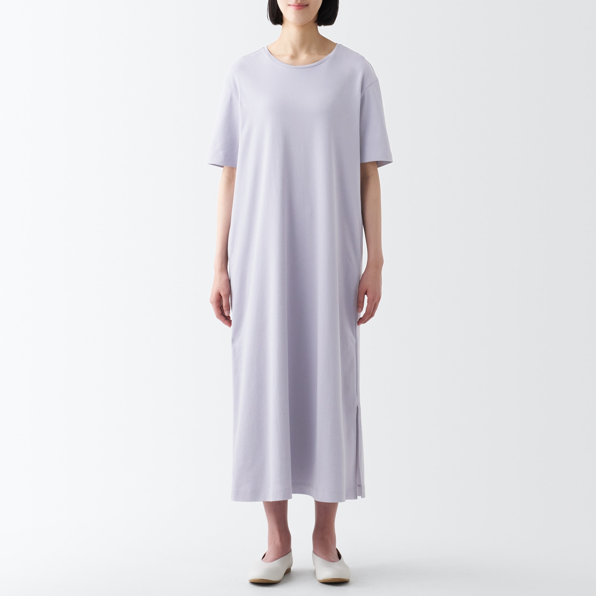 スムース編み半袖ワンピース