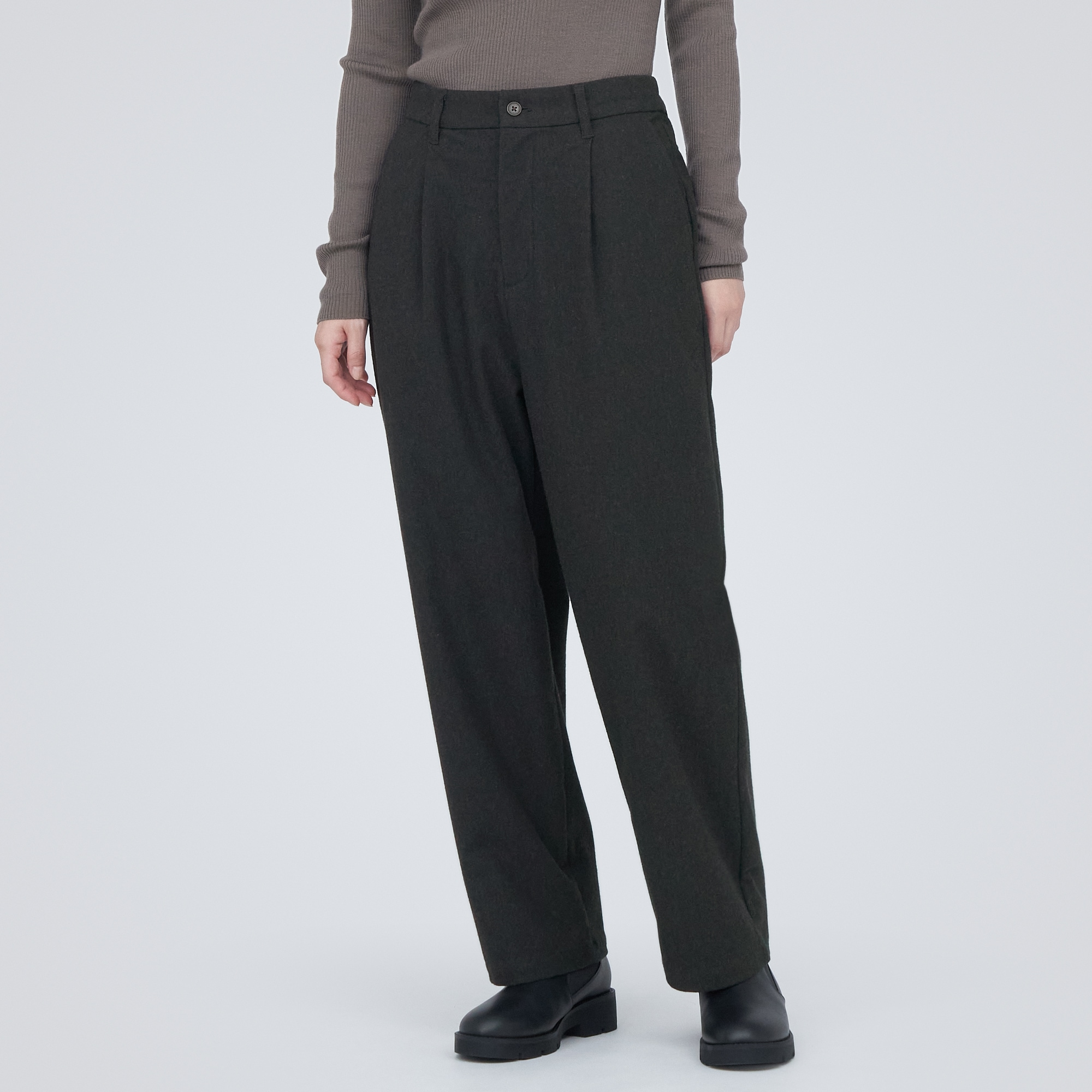 ストレッチ起毛タックパンツ