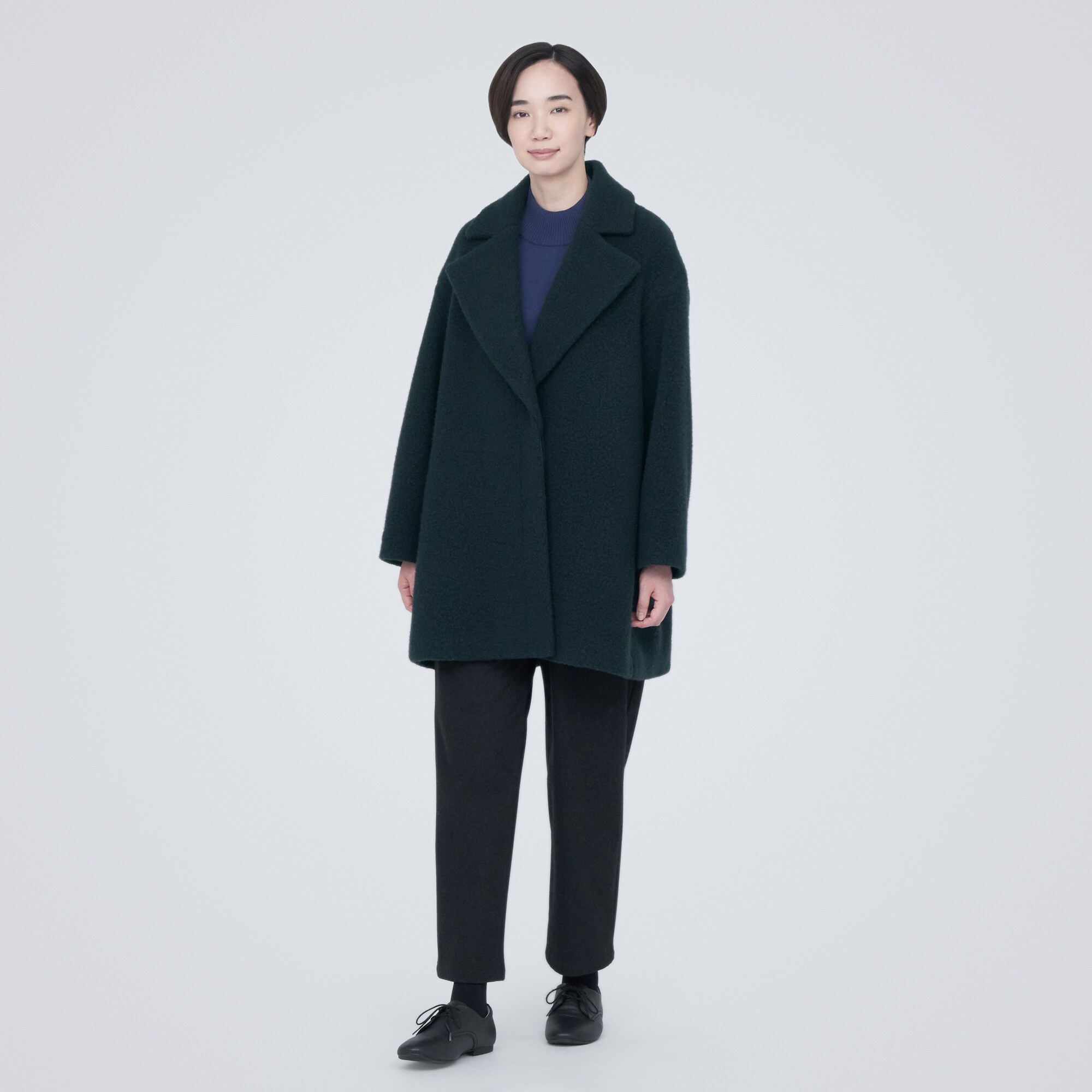 再生ウール混ボアコート（婦人）