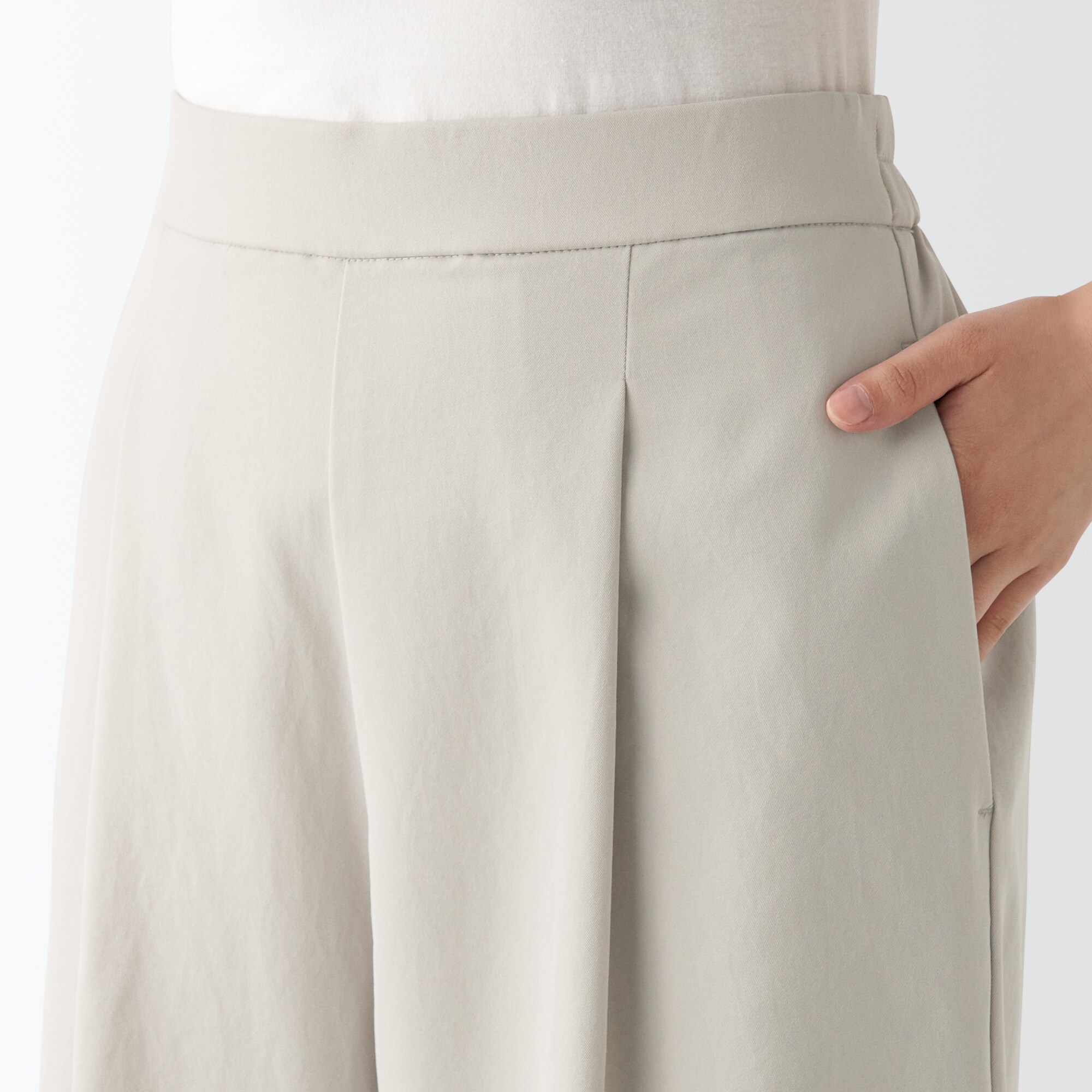 再生ポリエステルクロップドパンツ