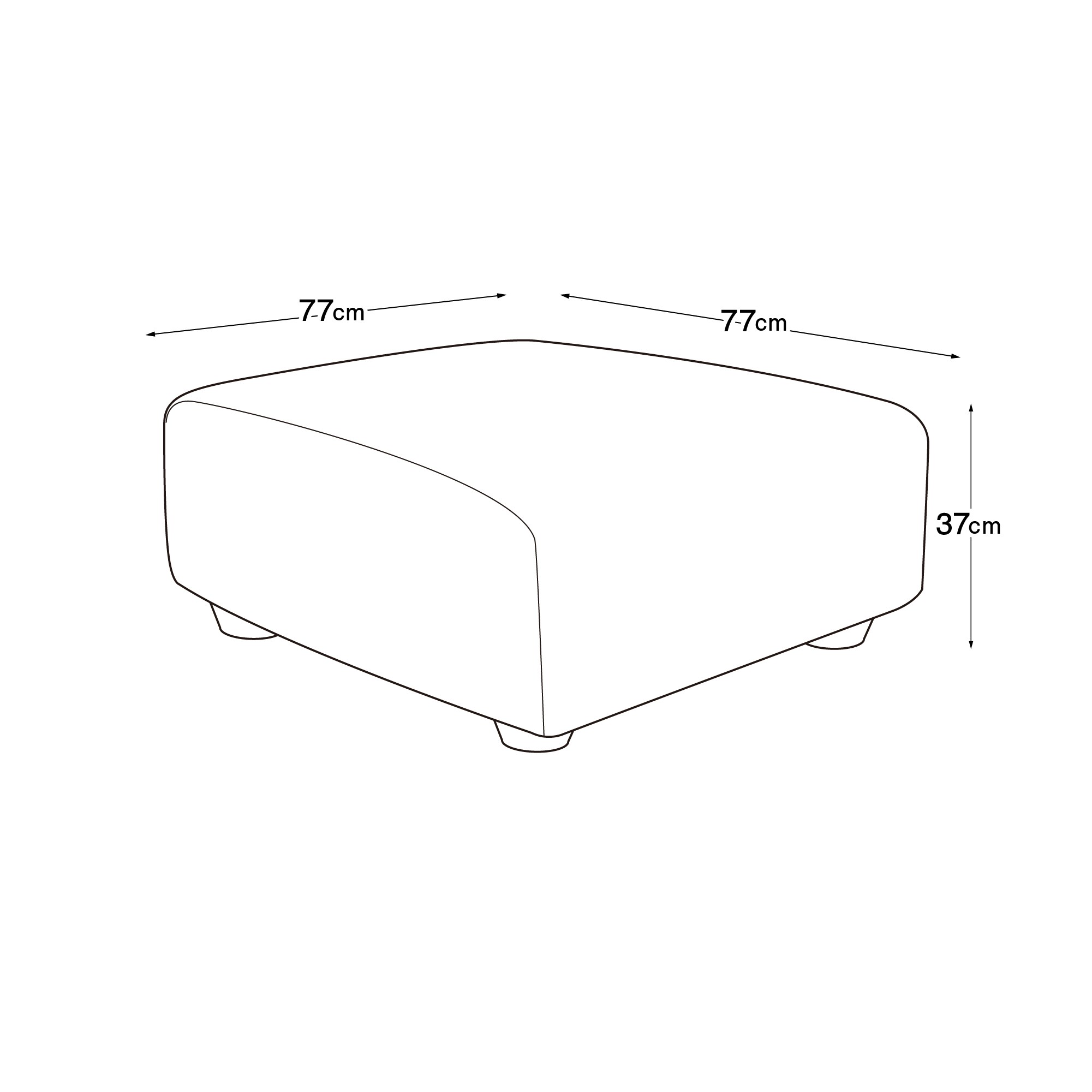 ユニットソファ本体オットマン　大（カバー別売り）