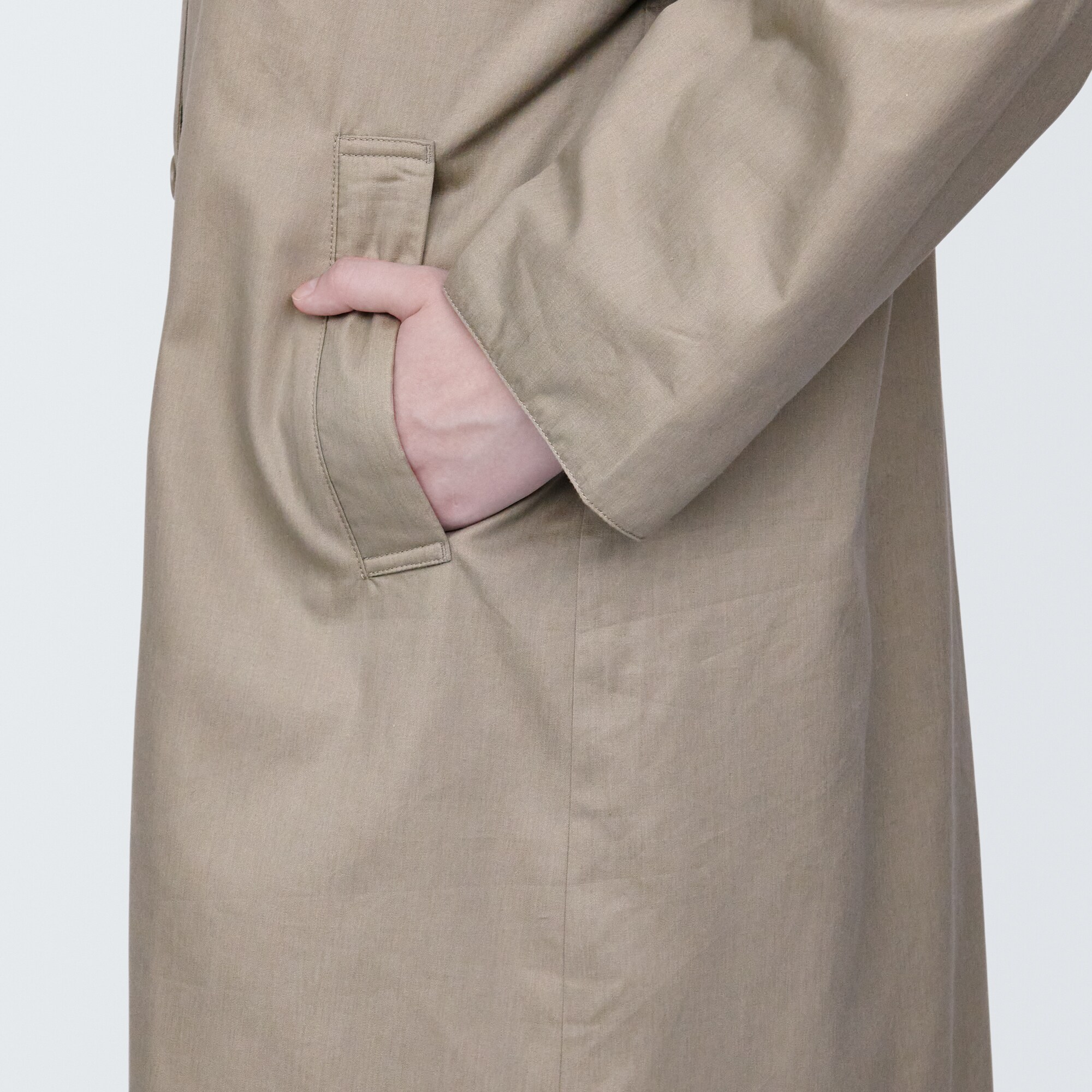 婦人　木の実から作ったカポック混中わたステンカラーコート