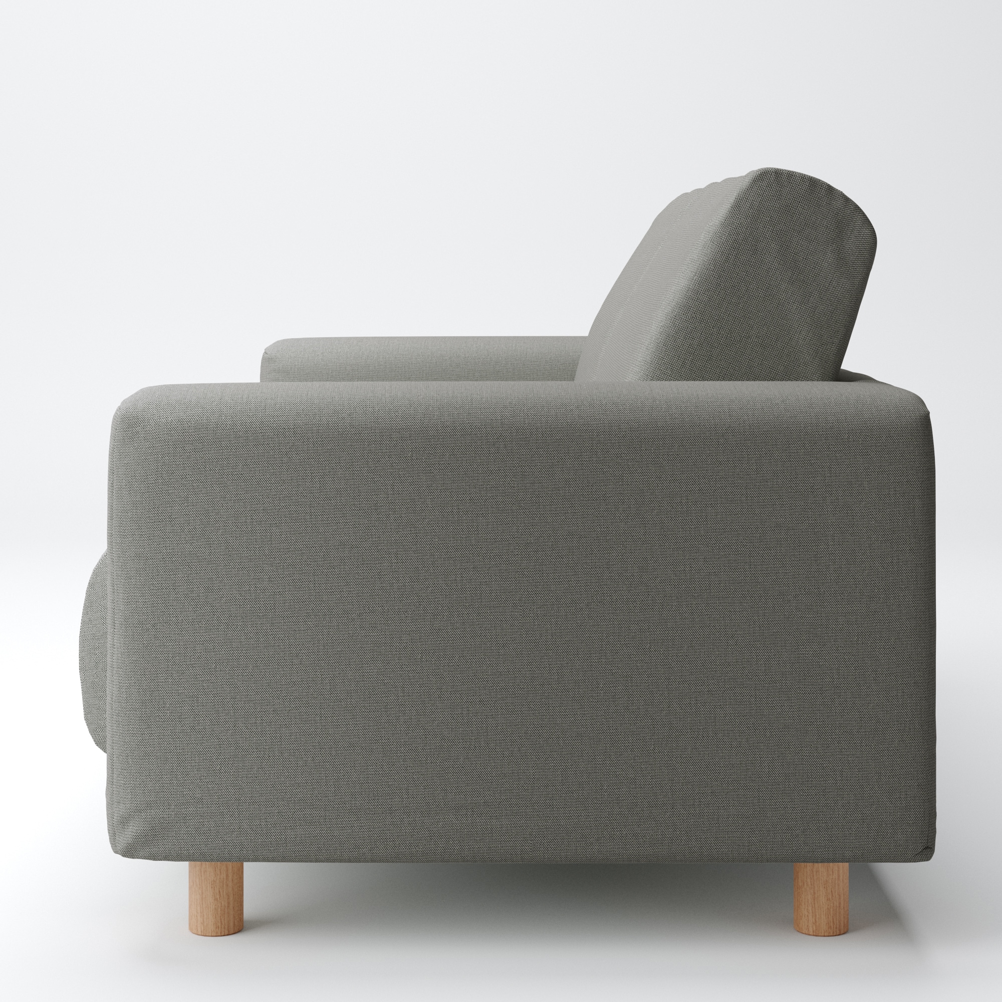 【カバー】綿麻バスケット織ソファ本体・２シーター・ウレタン・ポケットコイル用カバー／生成