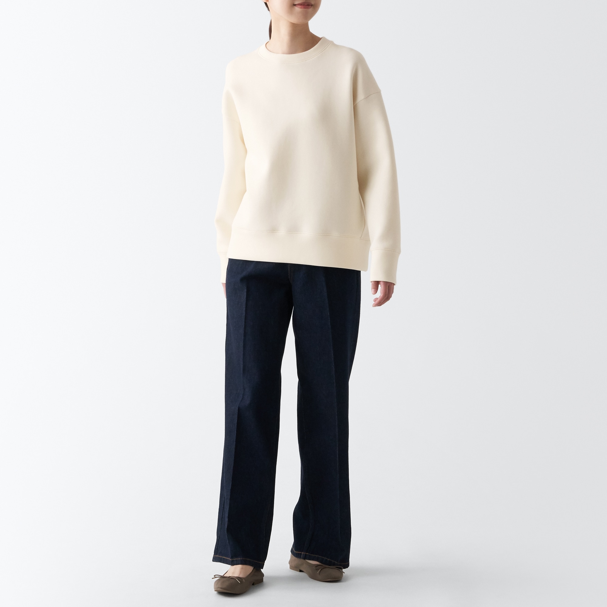 二重編みスウェットシャツ